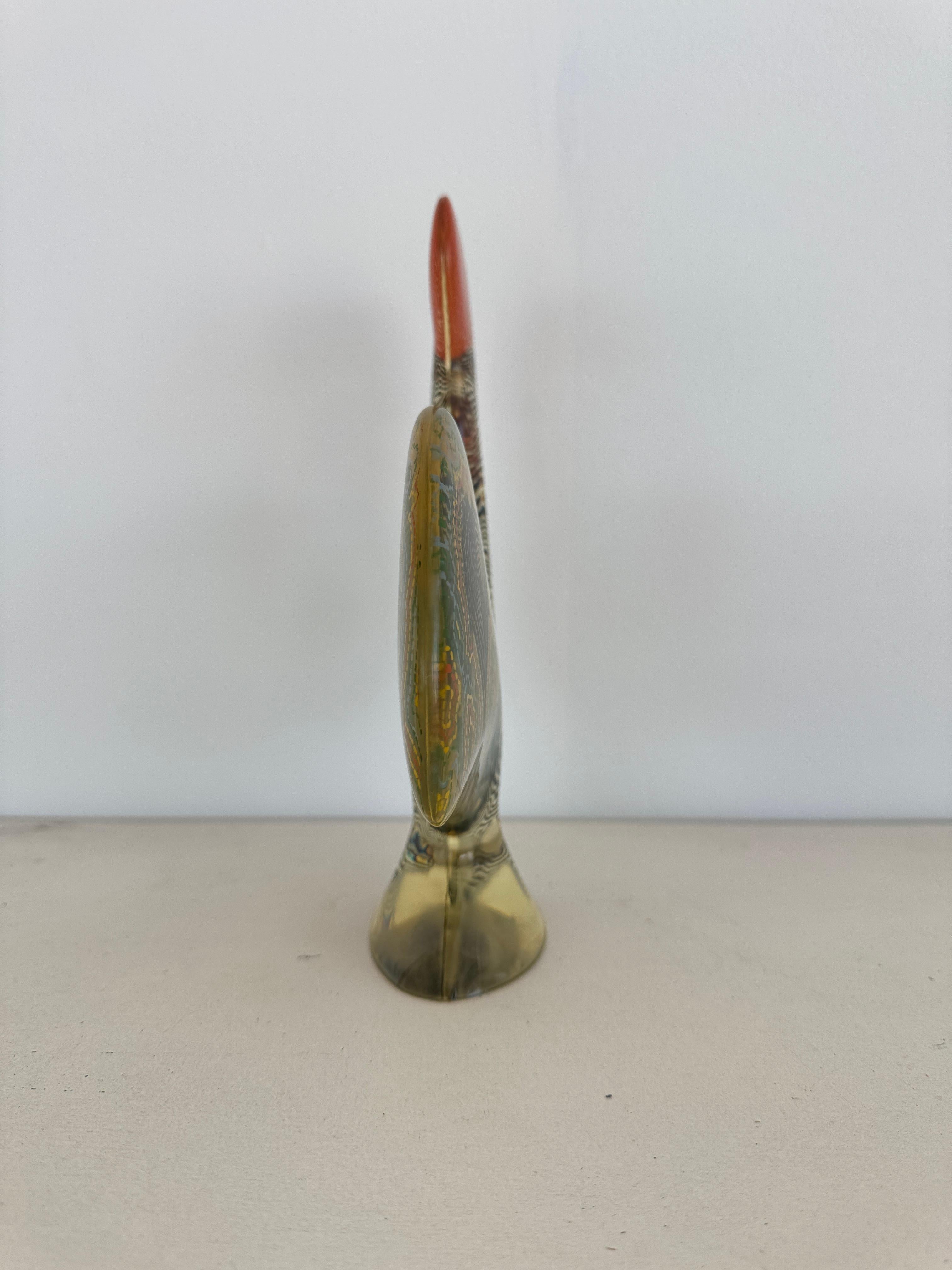 Abraham Palatnik Modernist Rooster Skulptur aus mehrfarbigem Acrylharz, Brasilien im Zustand „Gut“ im Angebot in Lisboa, PT