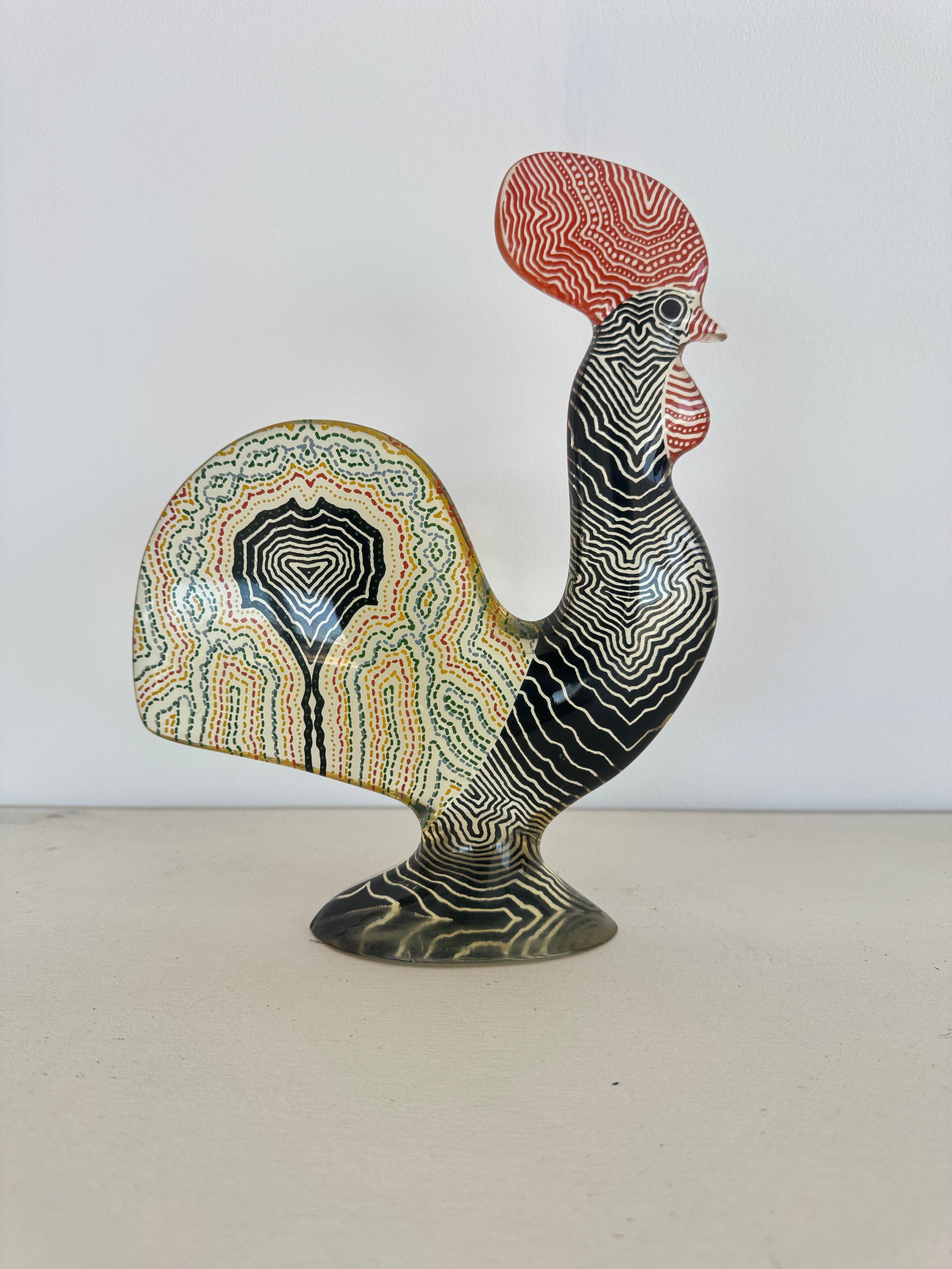 Abraham Palatnik Modernist Rooster Skulptur aus mehrfarbigem Acrylharz, Brasilien im Angebot 1