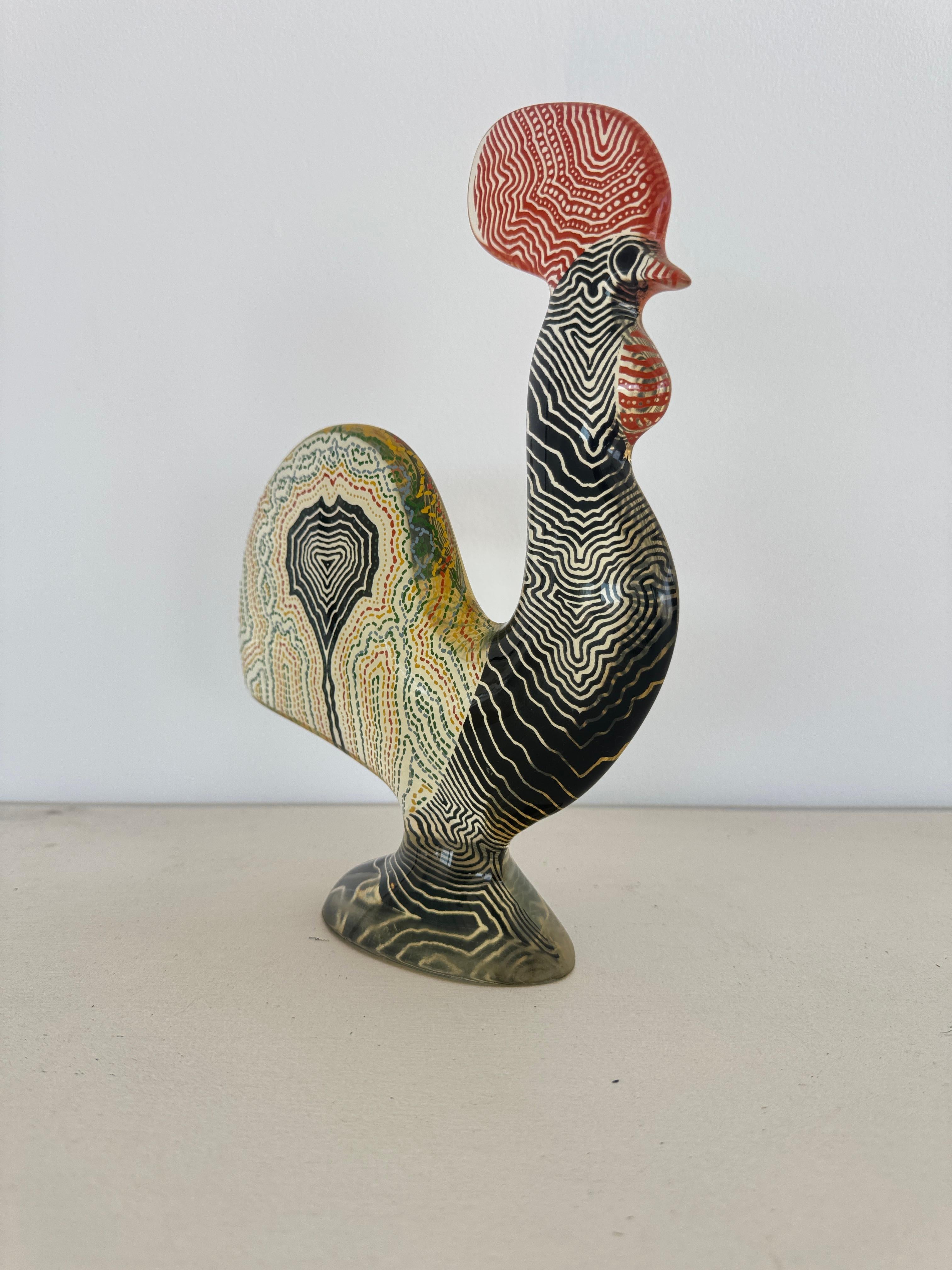 Abraham Palatnik Modernist Rooster Skulptur aus mehrfarbigem Acrylharz, Brasilien im Angebot 2