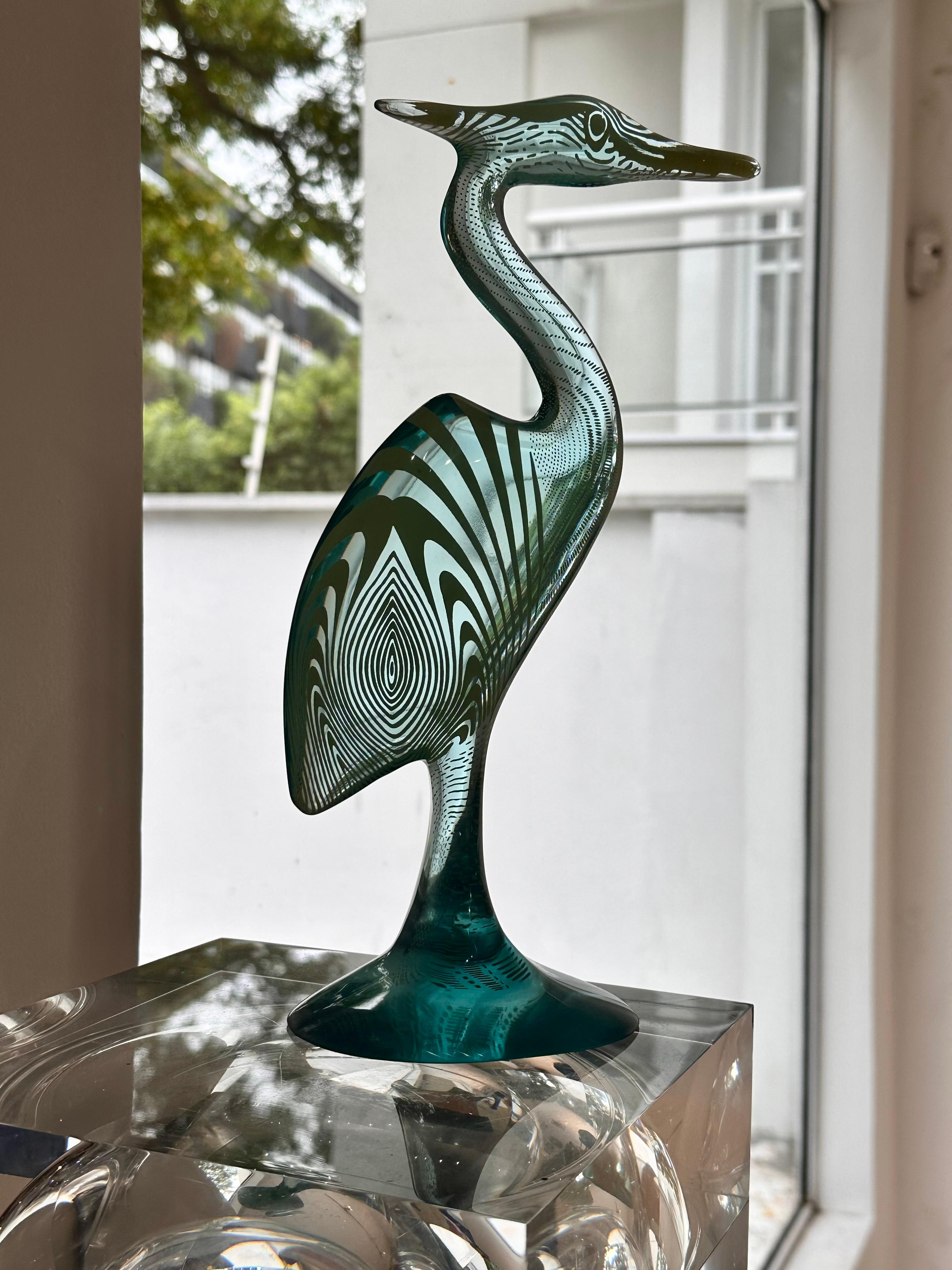 Late 20th Century Abraham Palatnik. Op Art Pelican Sculpture in Polyester Resin 1970's For Sale