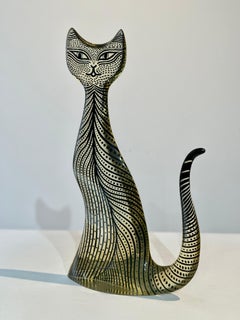 Abraham Palatnik. Op Art Cat Sculpture in Polyester Resin 1970's