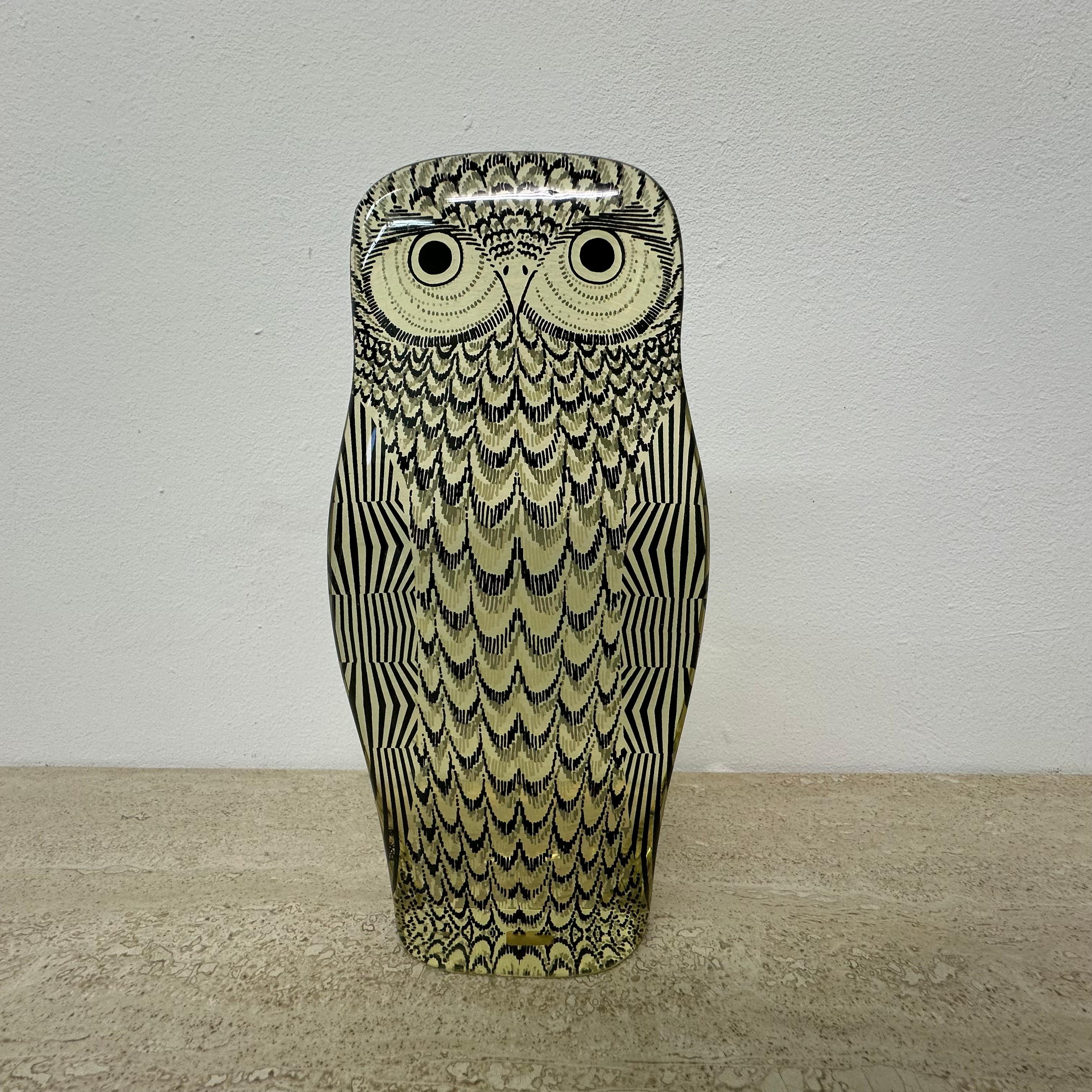 Abraham Palatnik Op Art lucite owl , Brazil 1970s 5