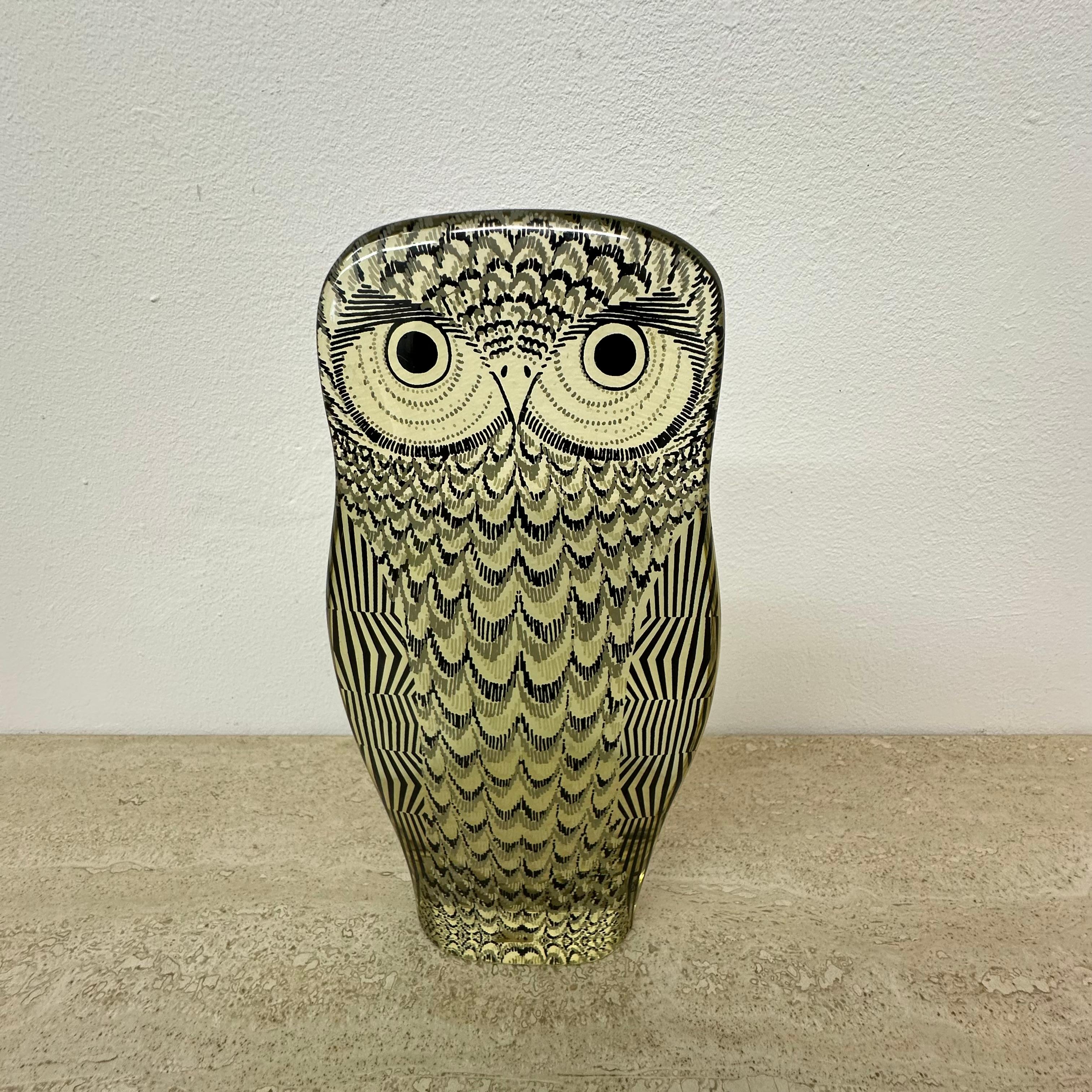 Brazilian Abraham Palatnik Op Art lucite owl , Brazil 1970s