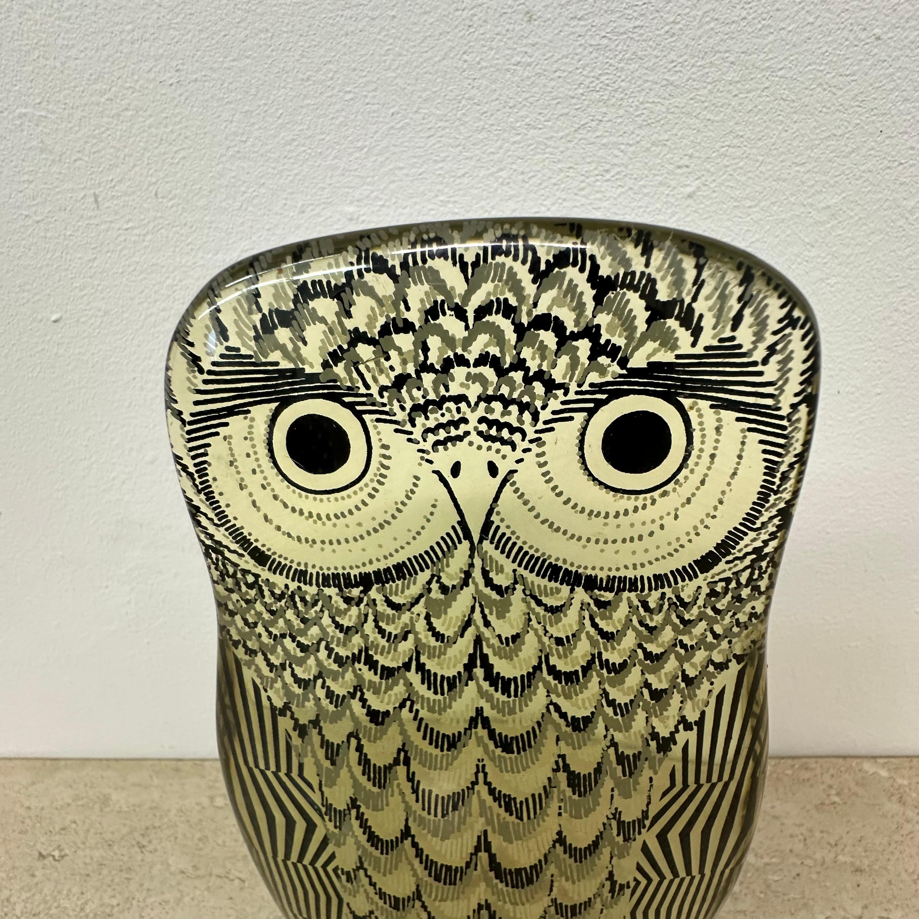 Abraham Palatnik Op Art lucite owl , Brazil 1970s In Good Condition In Delft, NL
