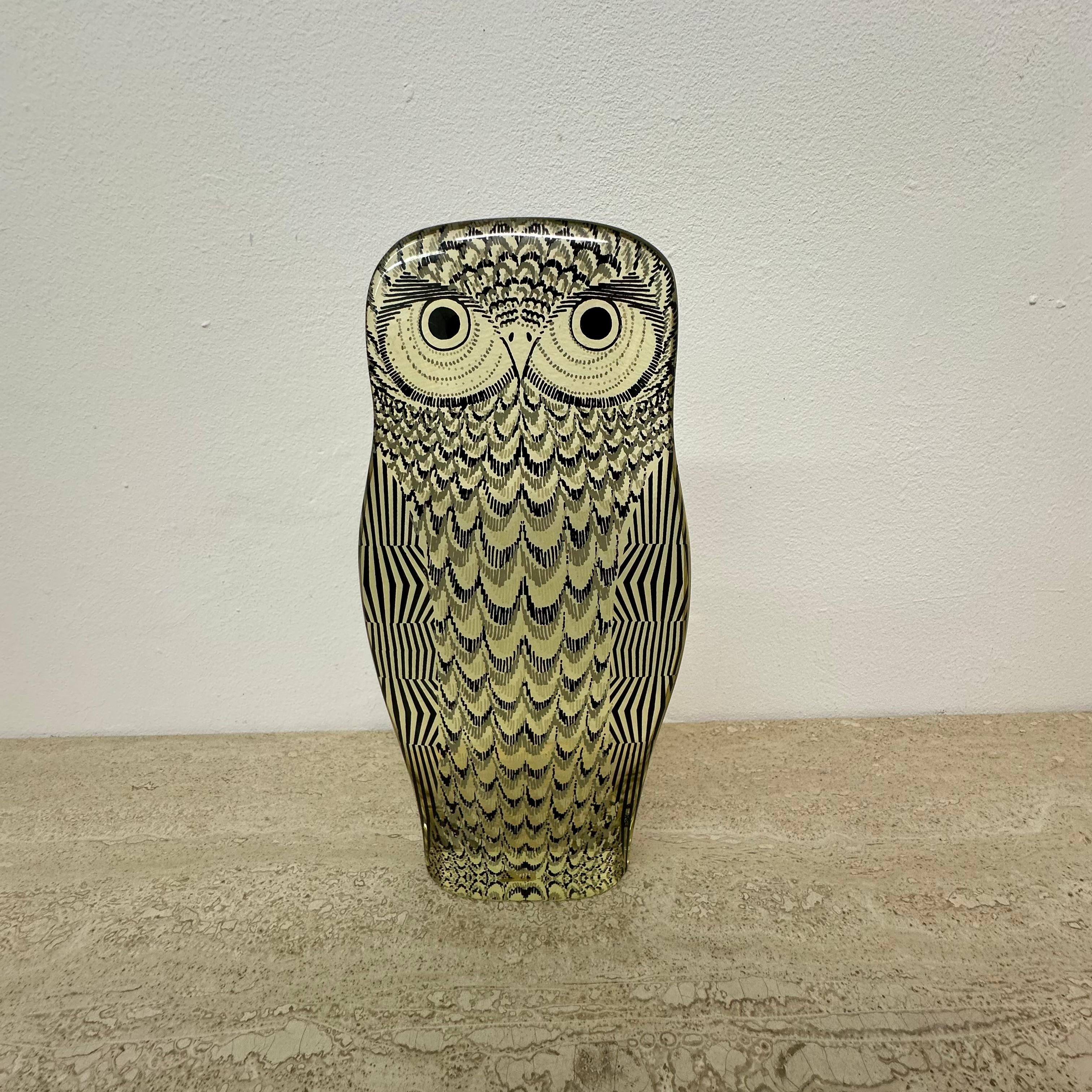 Abraham Palatnik Op Art lucite owl , Brazil 1970s 1