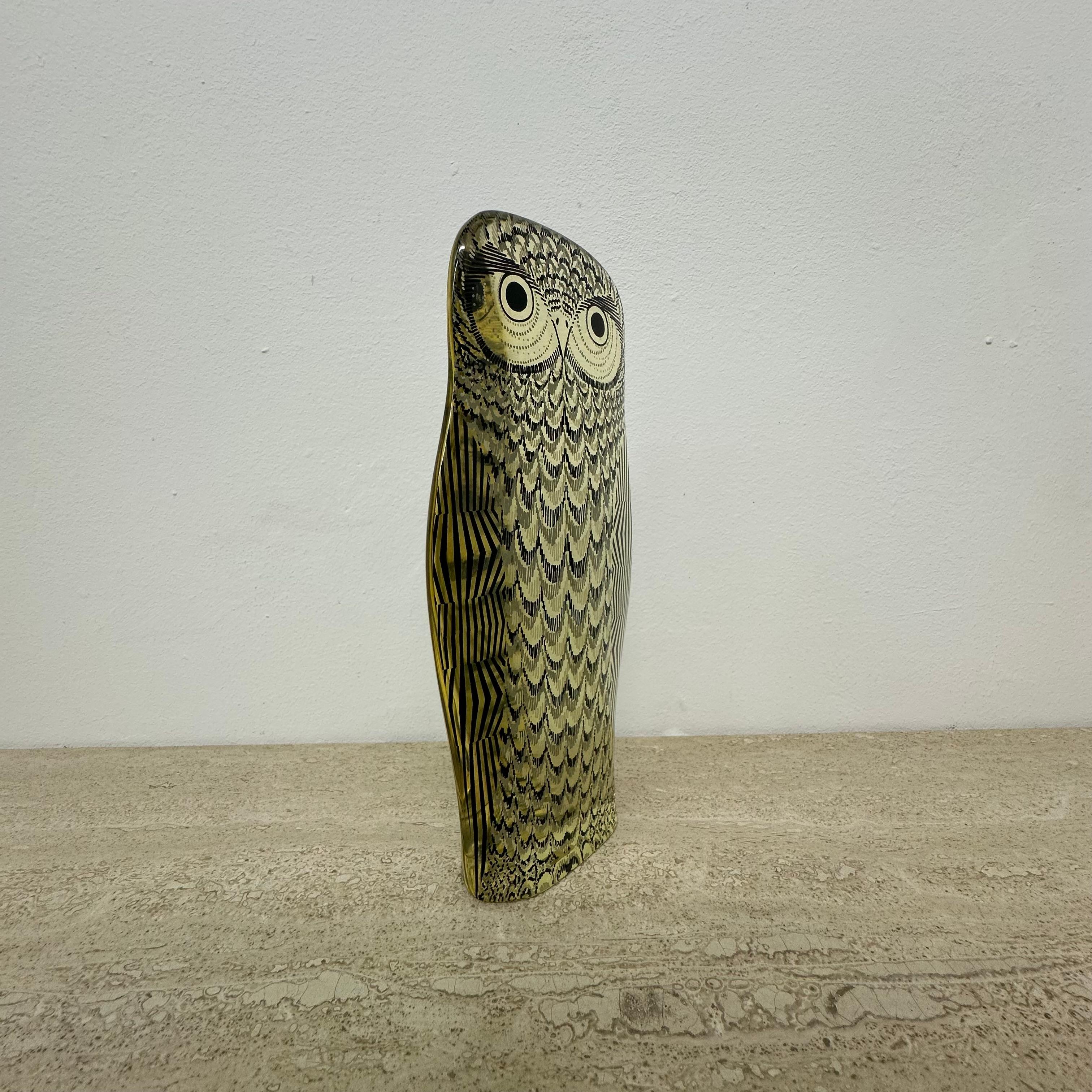 Abraham Palatnik Op Art lucite owl , Brazil 1970s 2
