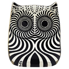 Abraham Palatnik Owl Op Art Sculpture, Signed, Original Sticker, Brazil c. 1960