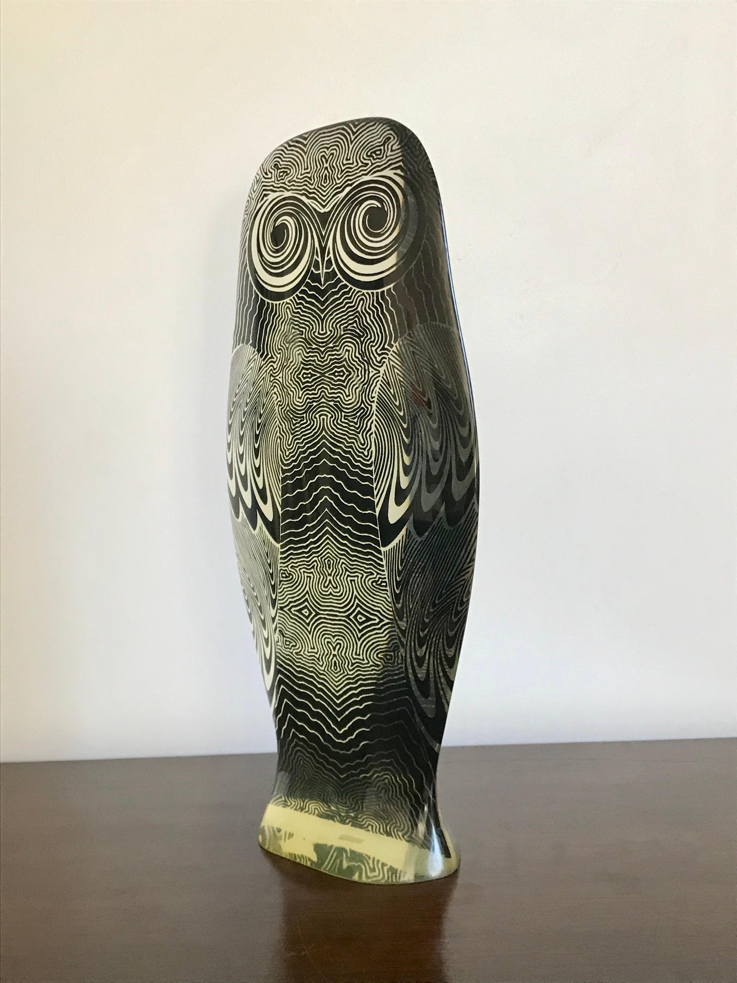 Abraham Palatnik Tall Op Art Acrylic Owl Sculpture 2