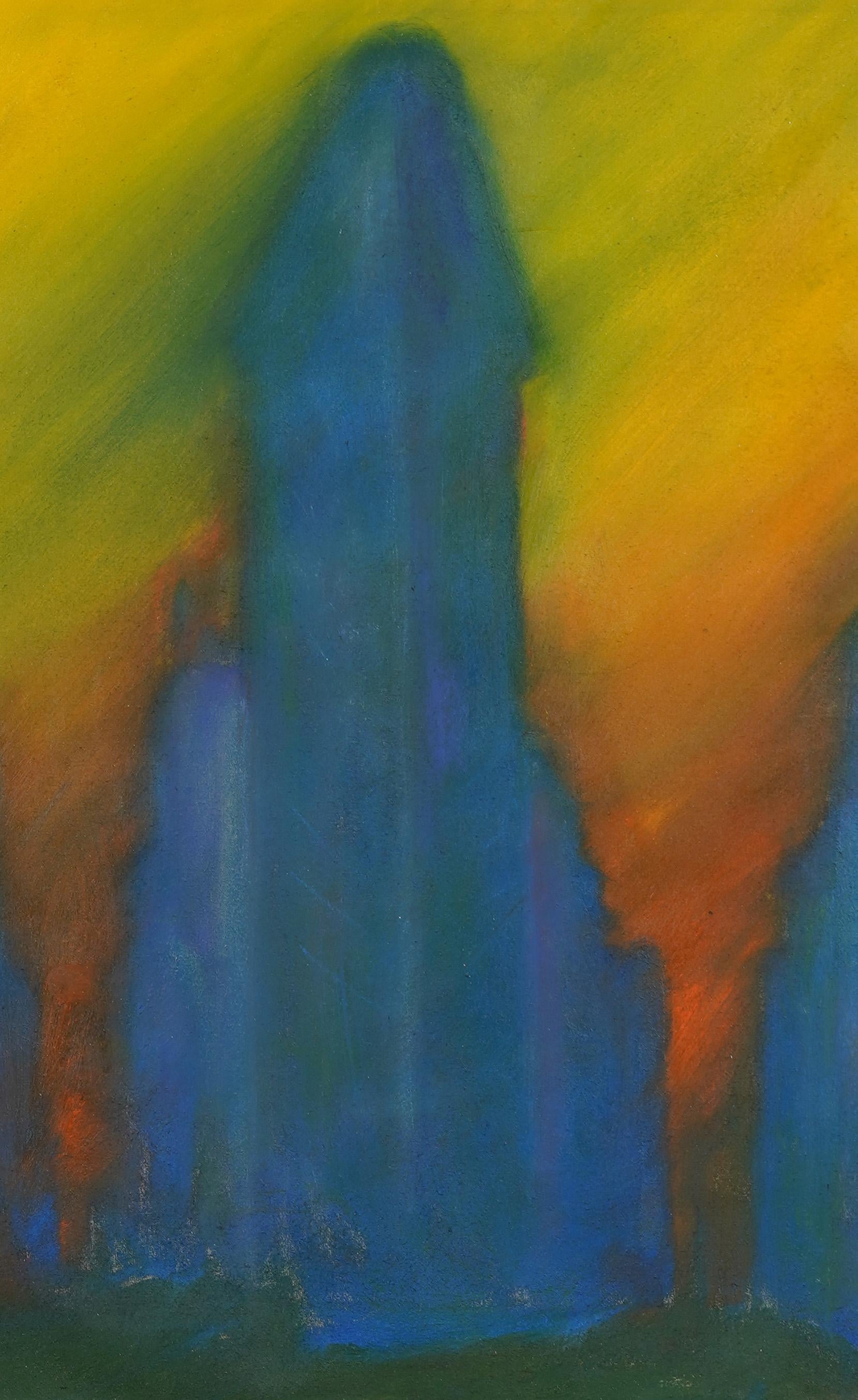 Vista muy finamente pintada del edificio Flatiron de Nueva York.  Óleo sobre lienzo.  Enmarcado.  Firmado.  Mide 29 por 37 en total y 20 por 28 sólo la pintura.  