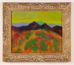 Vintage Fauvist Abstract Landscape Pittura originale firmata Abraham Pariente