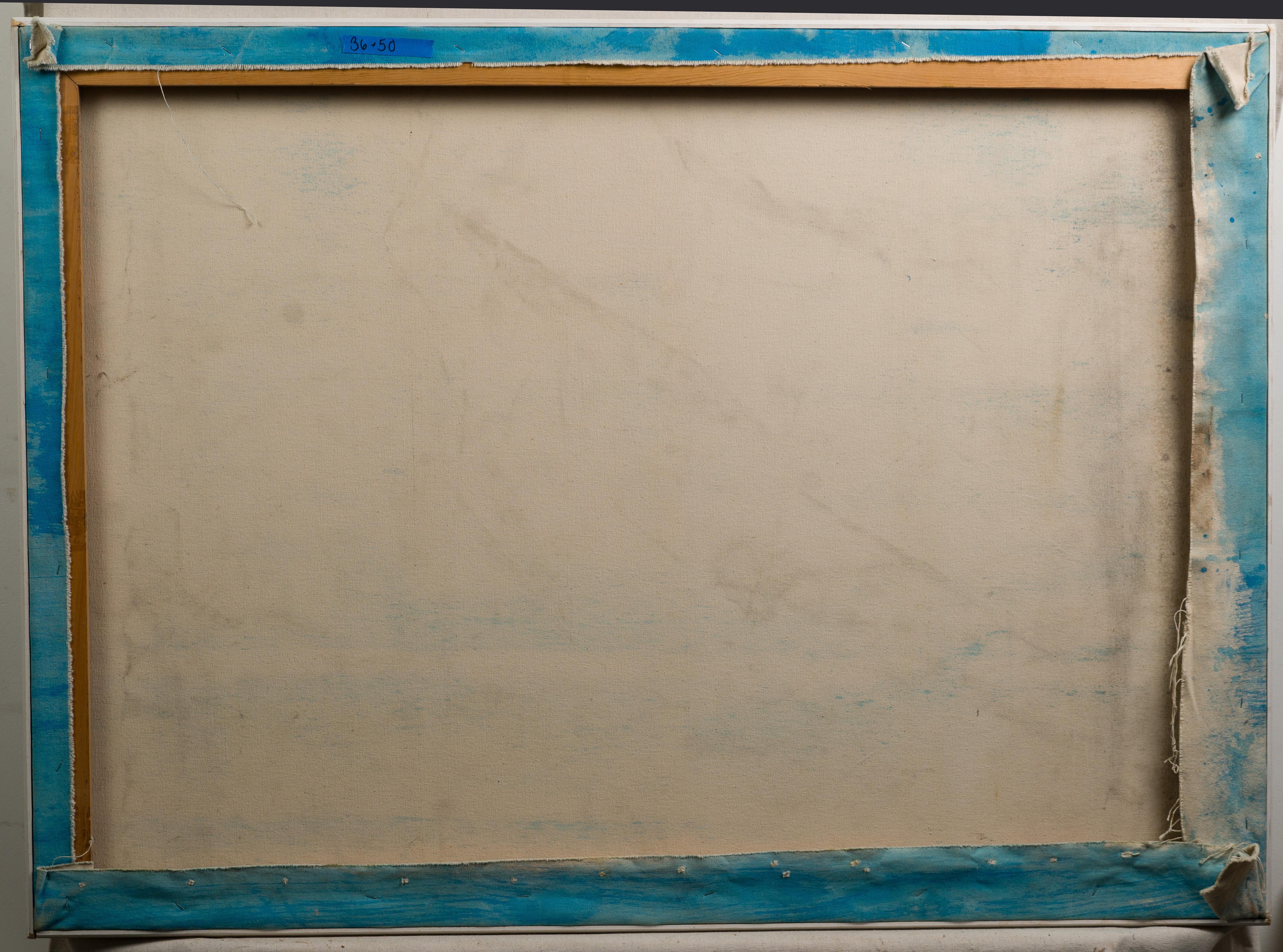 Vintage Incredibile Grande Paesaggio Nuvoloso Stato di Sogno Pittura ad olio astratta firmata in vendita 1