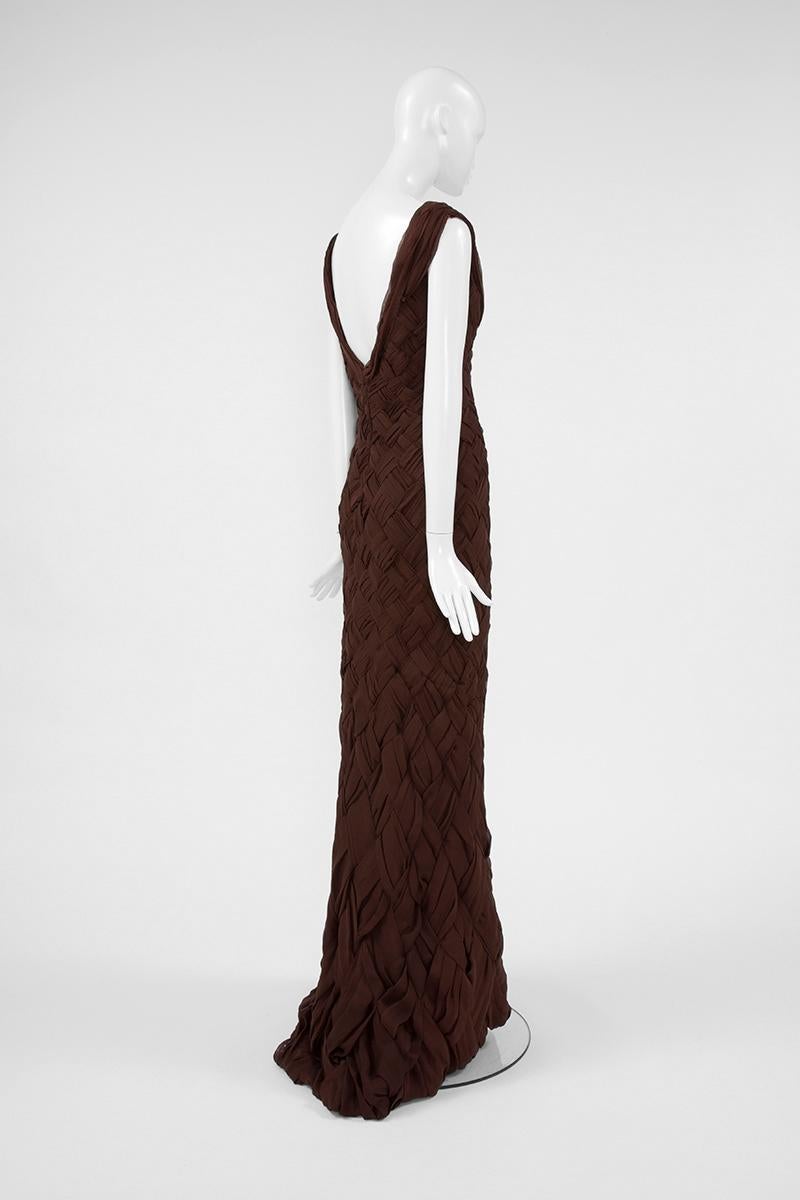 Abraham Pelham designed initially for Bill Blass, Calvin Klein and Bergdorf Goodman private label. In 1998 he began creating clothes under his own label, on a made-to-order basis, at his Paris studio. Constructed in dark brown silk chiffon, this