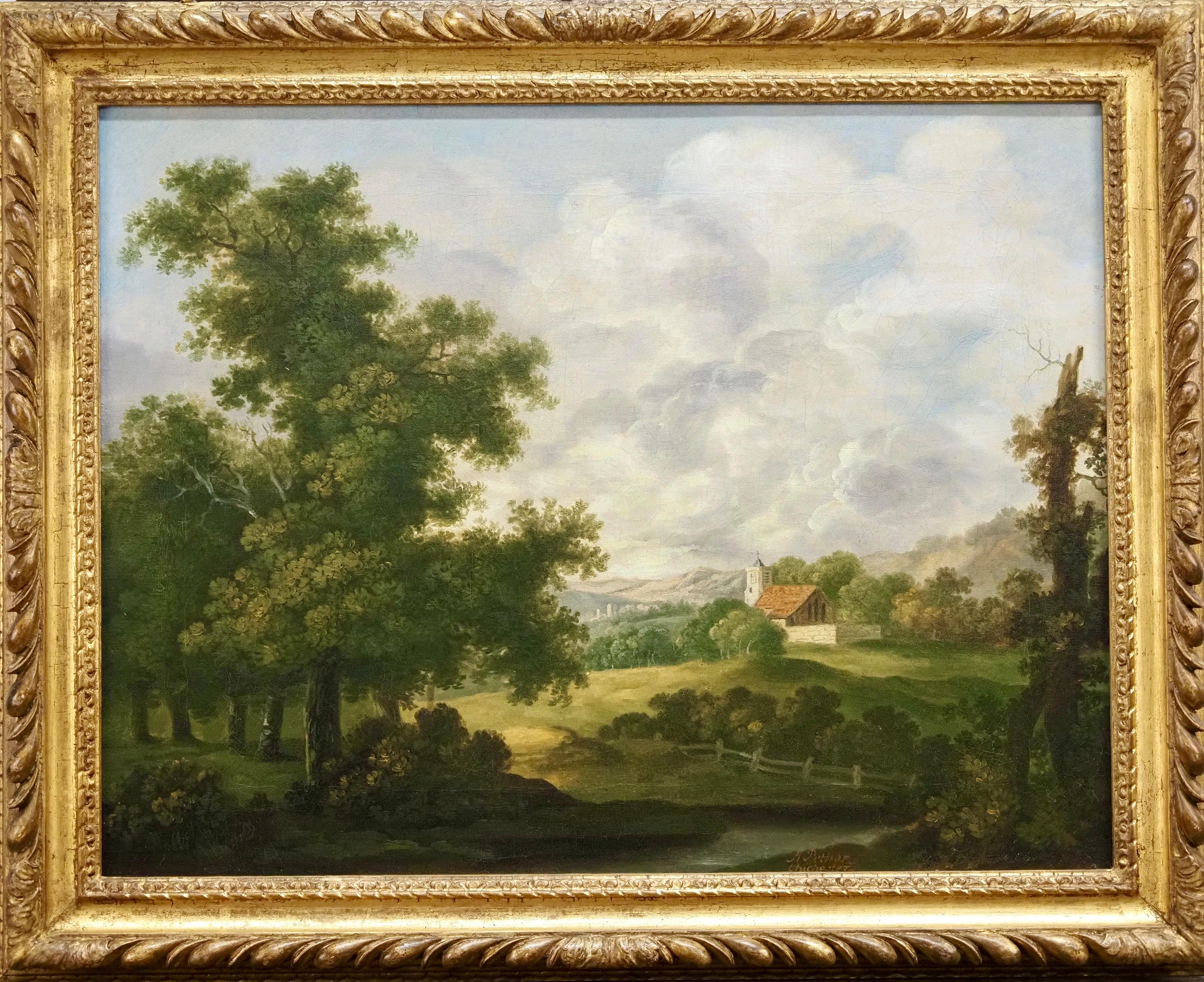 Landscape Painting Abraham Pether - Une paire de paysages.