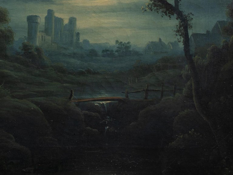 Moonlit River Landscape, 19th Century  Circle of Sebastian PETHER (1790-1844)  For Sale 5