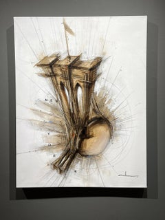 Abraham Pinto, „Brooklyn Bridge“, 36x28“, Stadtlandschaft, Gemälde auf Leinwand