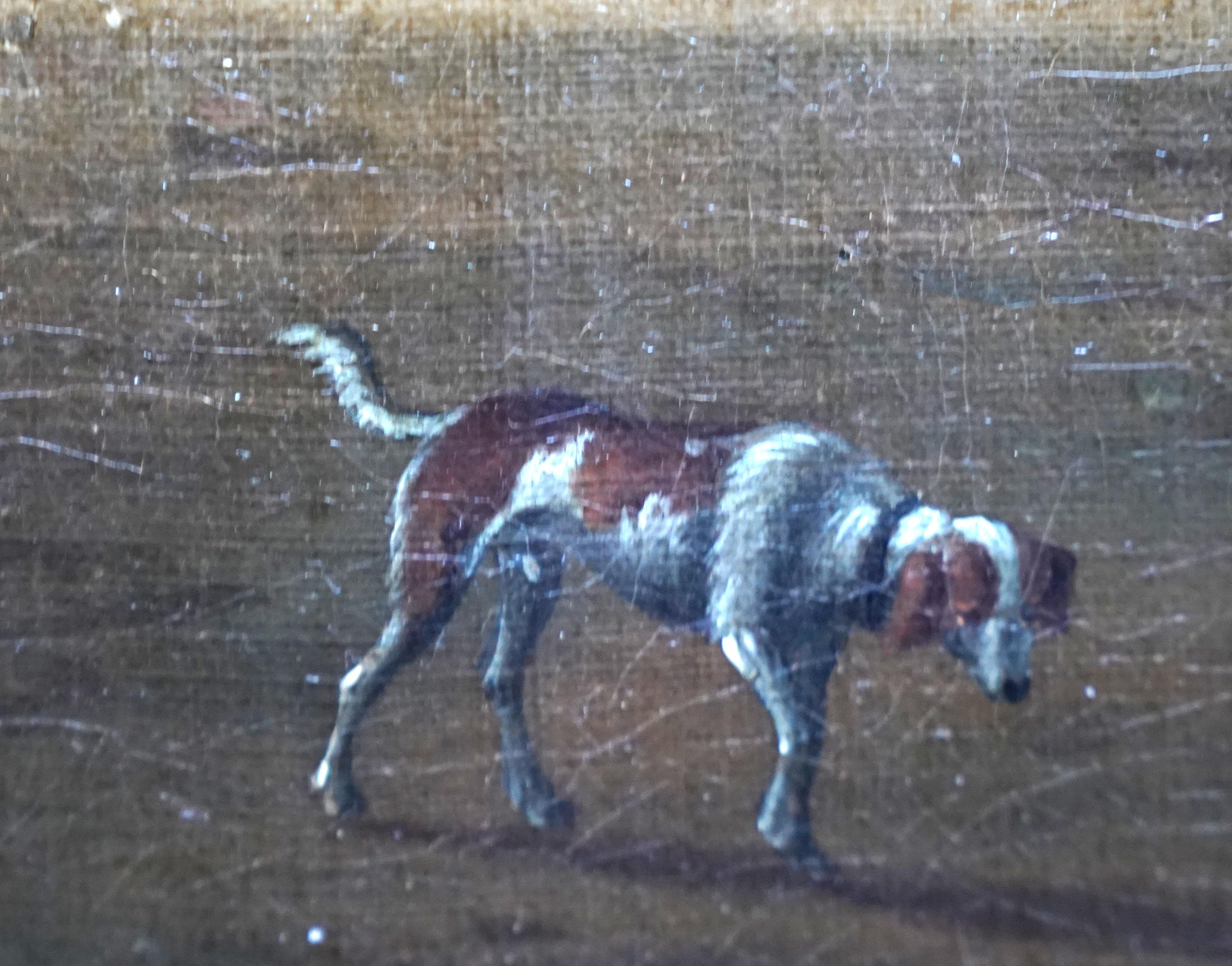 Italienischer Hafen mit Figuren am Kai - Italienisches Marine-Ölgemälde aus dem 18. im Angebot 7