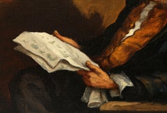 Hombre con perro, pintura al óleo de Abraham Straski