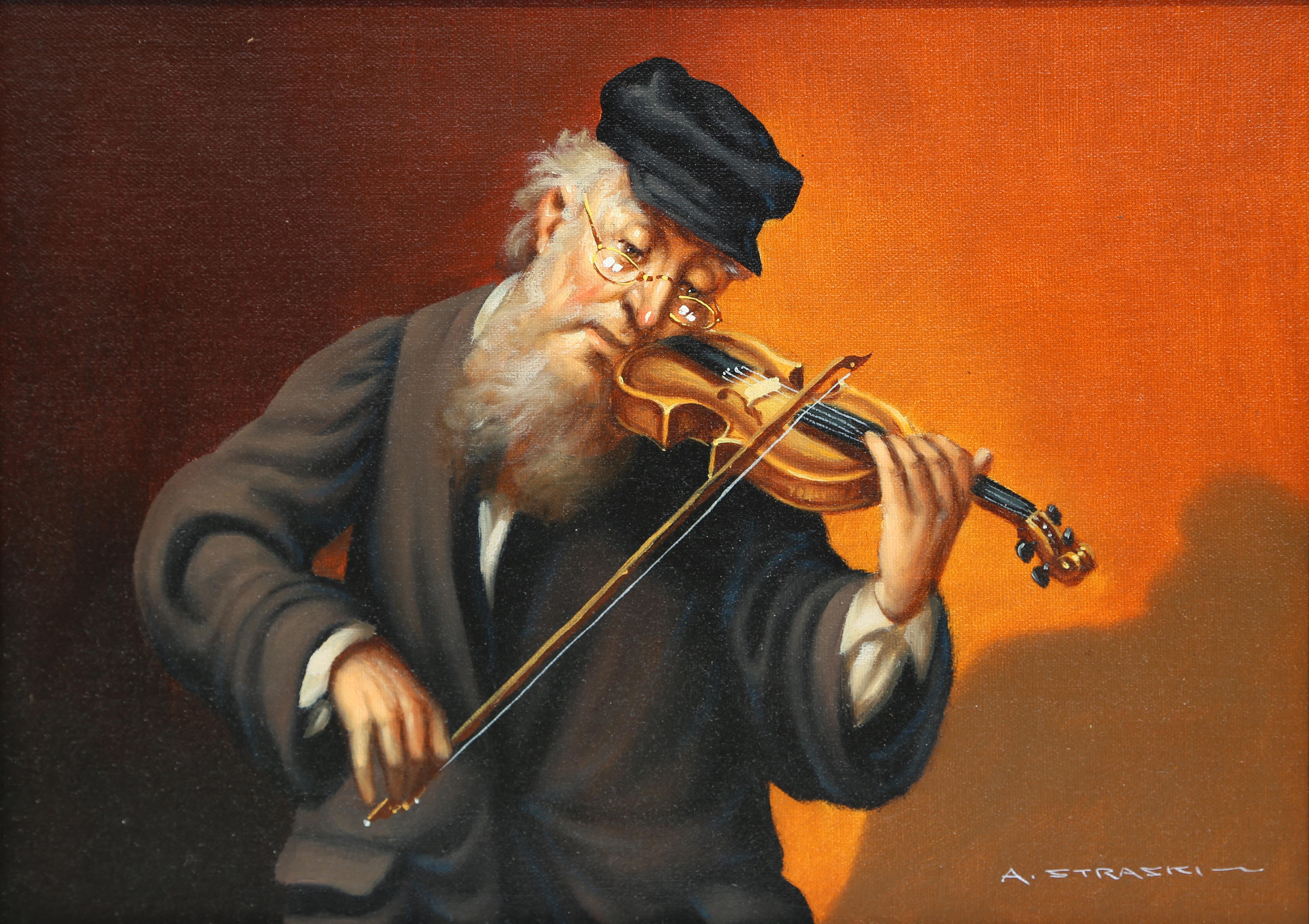 Violoniste, peinture à l'huile d'Abraham Straski en vente 1