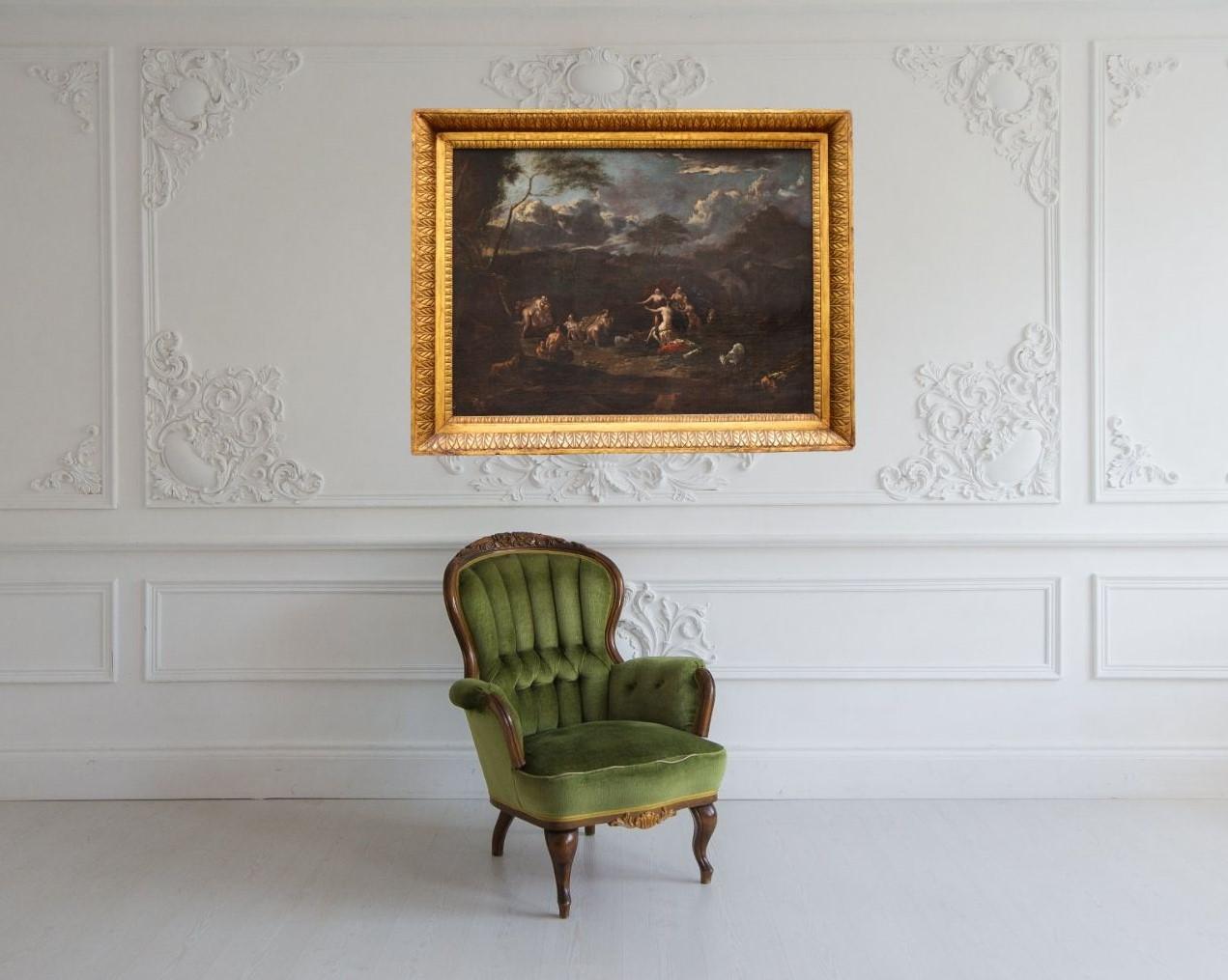 Gran escena mitológica Escuela de Utrecht Siglo XVII Marco Diana y Acteón 7