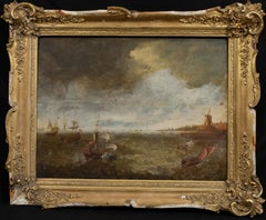 Spanish Navy Attacking Dutch Ships Off The Dutch Coast, 17th Century