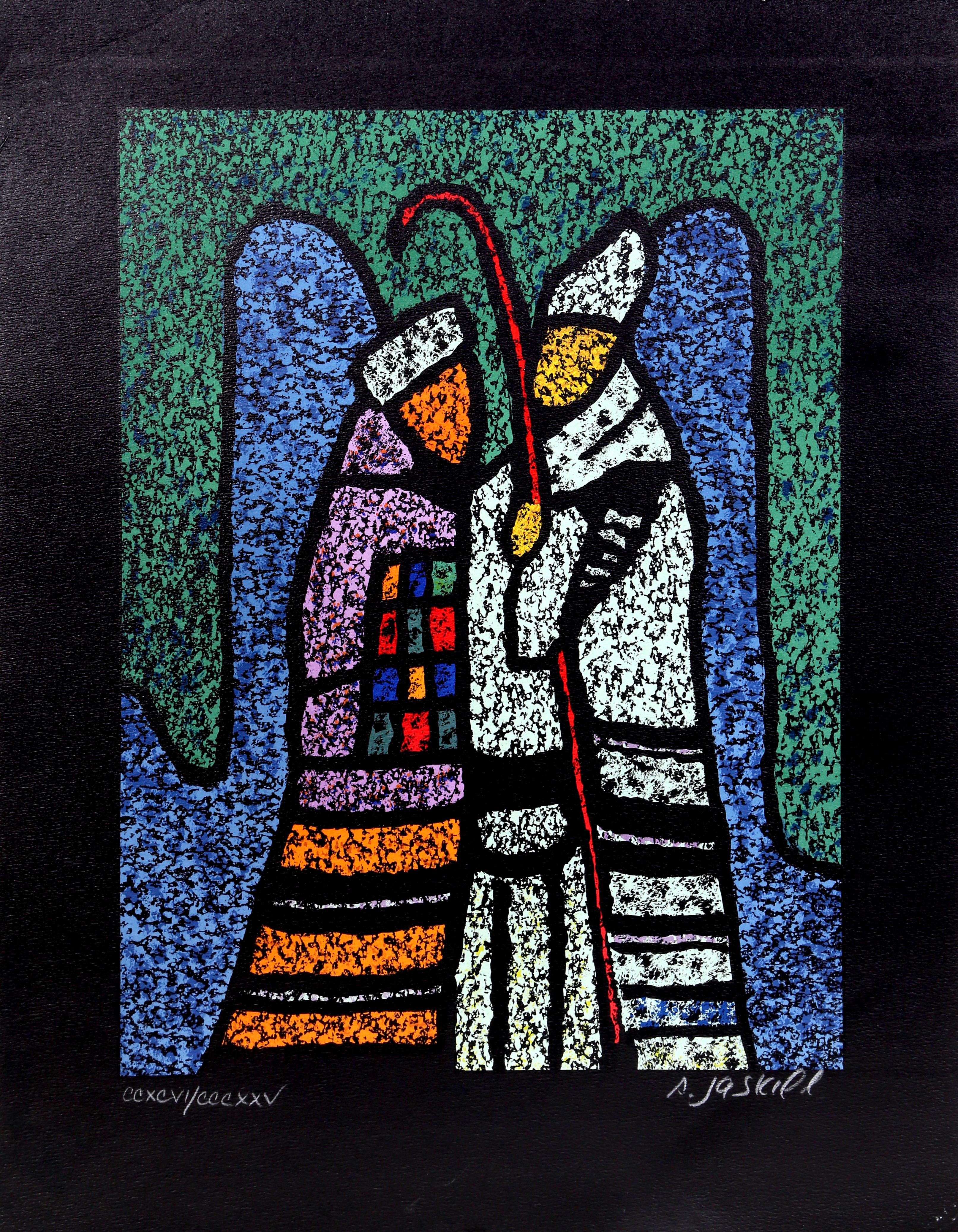Ohne Titel - Zwei Hirten

Abraham Jaskil
Polnisch

Datum: ca. 1979
Siebdruck, signiert und nummeriert mit Bleistift
Auflage von 375; CCXCVI/CCCXXV
Bildgröße: 20 x 14,5 Zoll
Größe: 26 Zoll x 19,5 Zoll (66,04 cm x 49,53 cm)