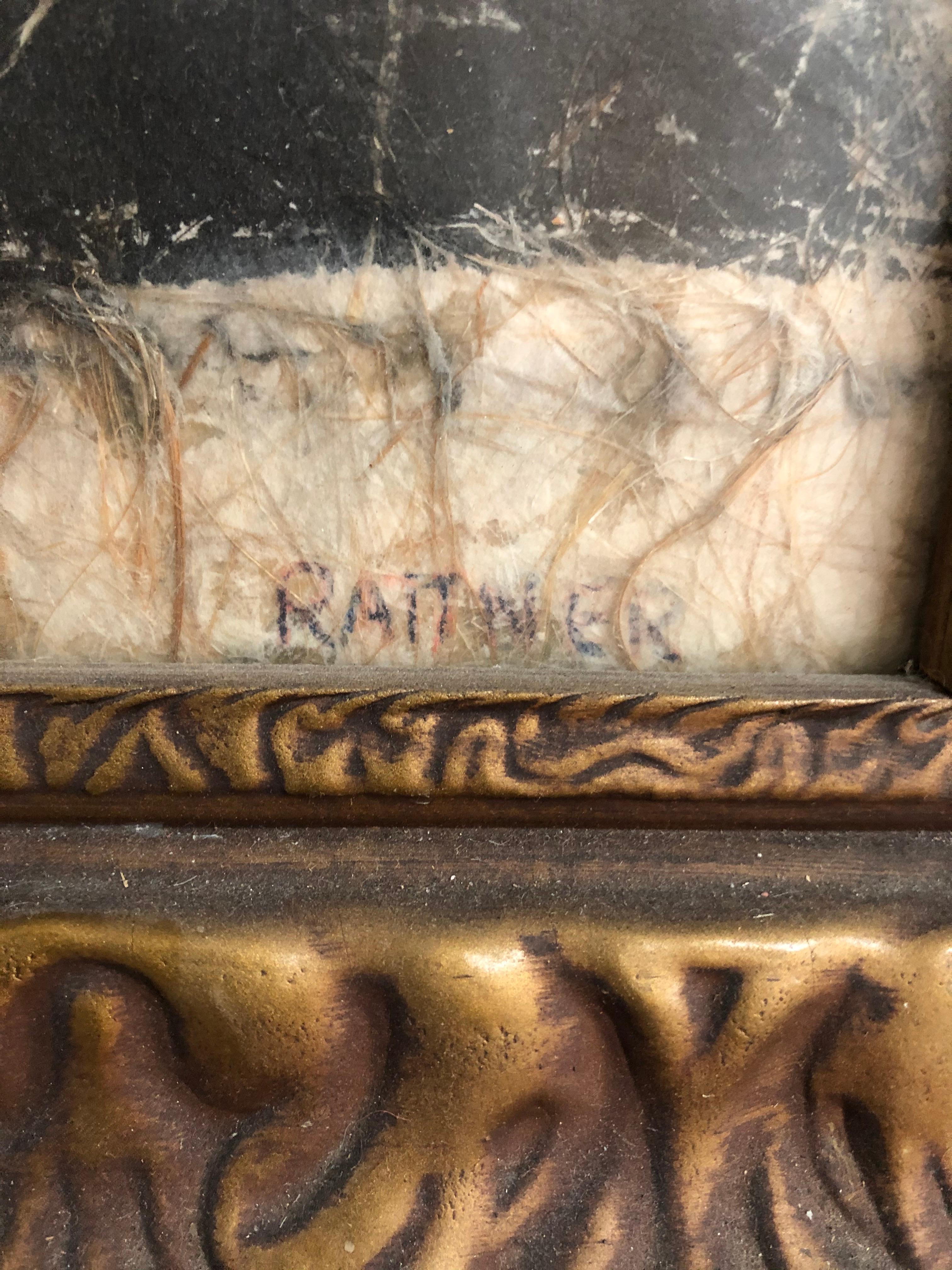 Abraham Rattner: 1893-1978. Well listed American artist with auction records over $25000. He experimented in the 1950s and 60s with this mixed media technique. It consists of oil and or ink, watercolor  and some kind of fibers especially with the