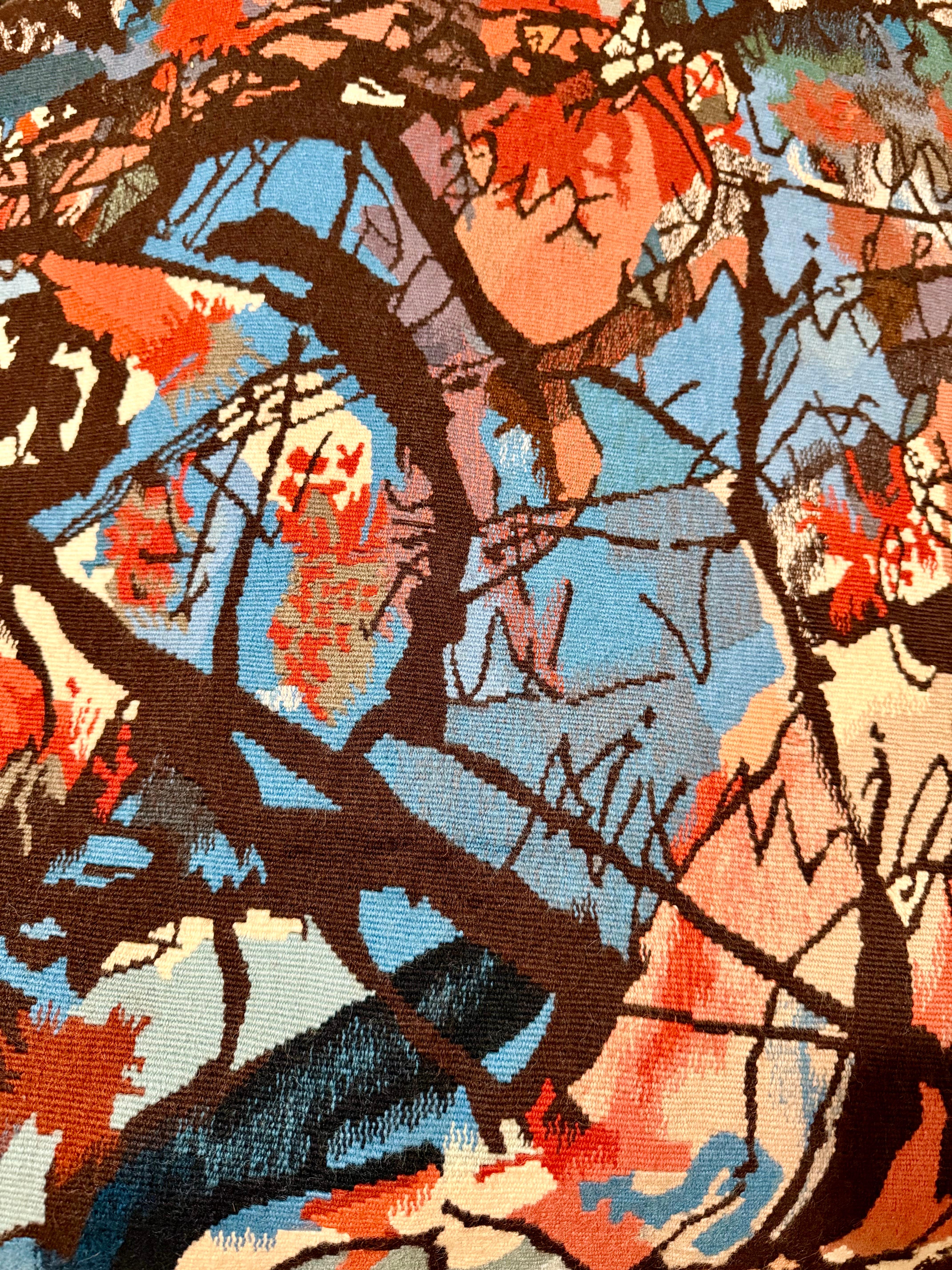 Abraham Rattner Grande tapisserie expressionniste en laine d'Aubusson israélienne tissée à la main en vente 2