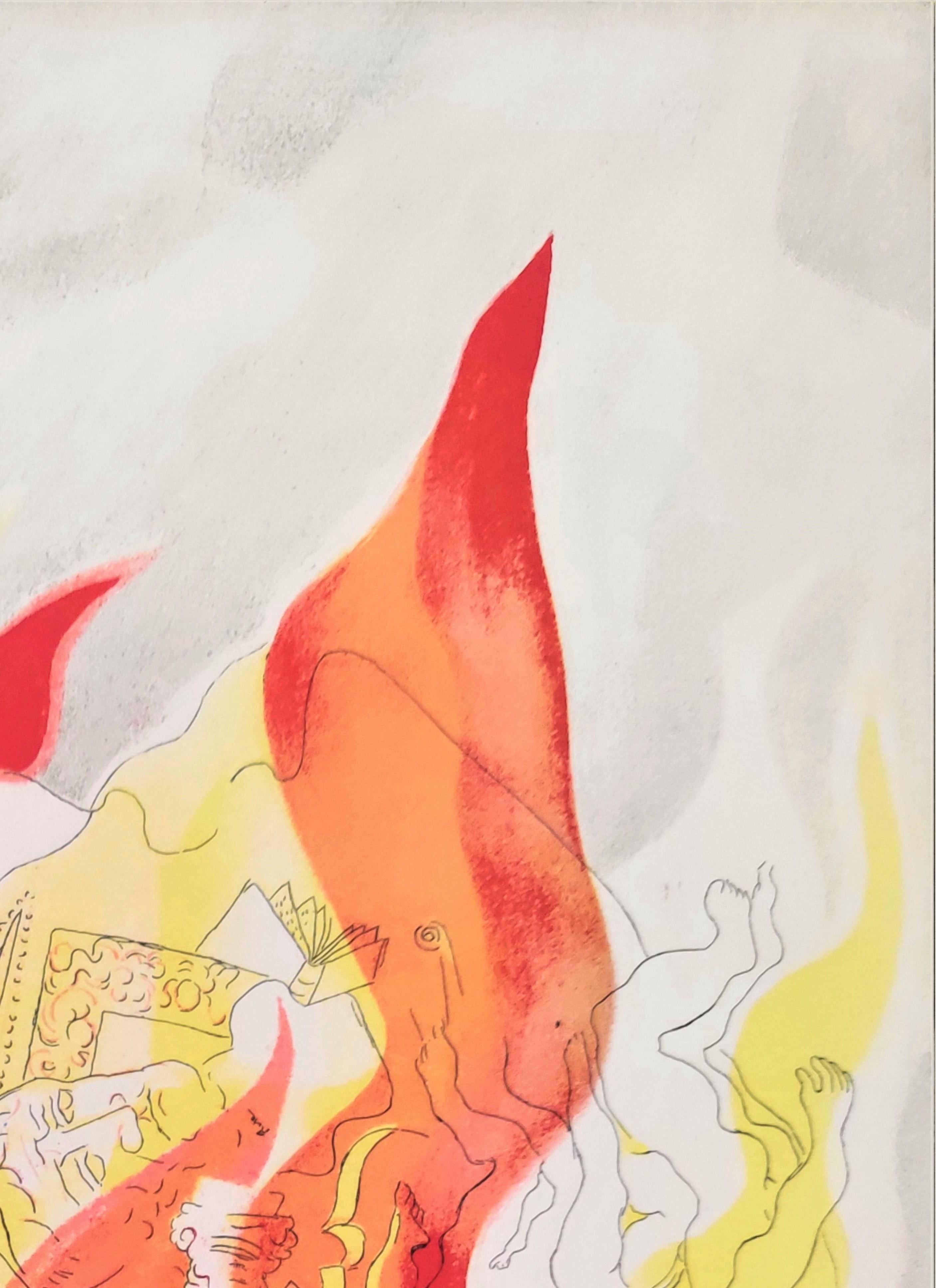 Fire - Surrealist Print by Abraham Rattner