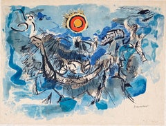 Large American Abstract Expressionist Bold Colorful Lithograph