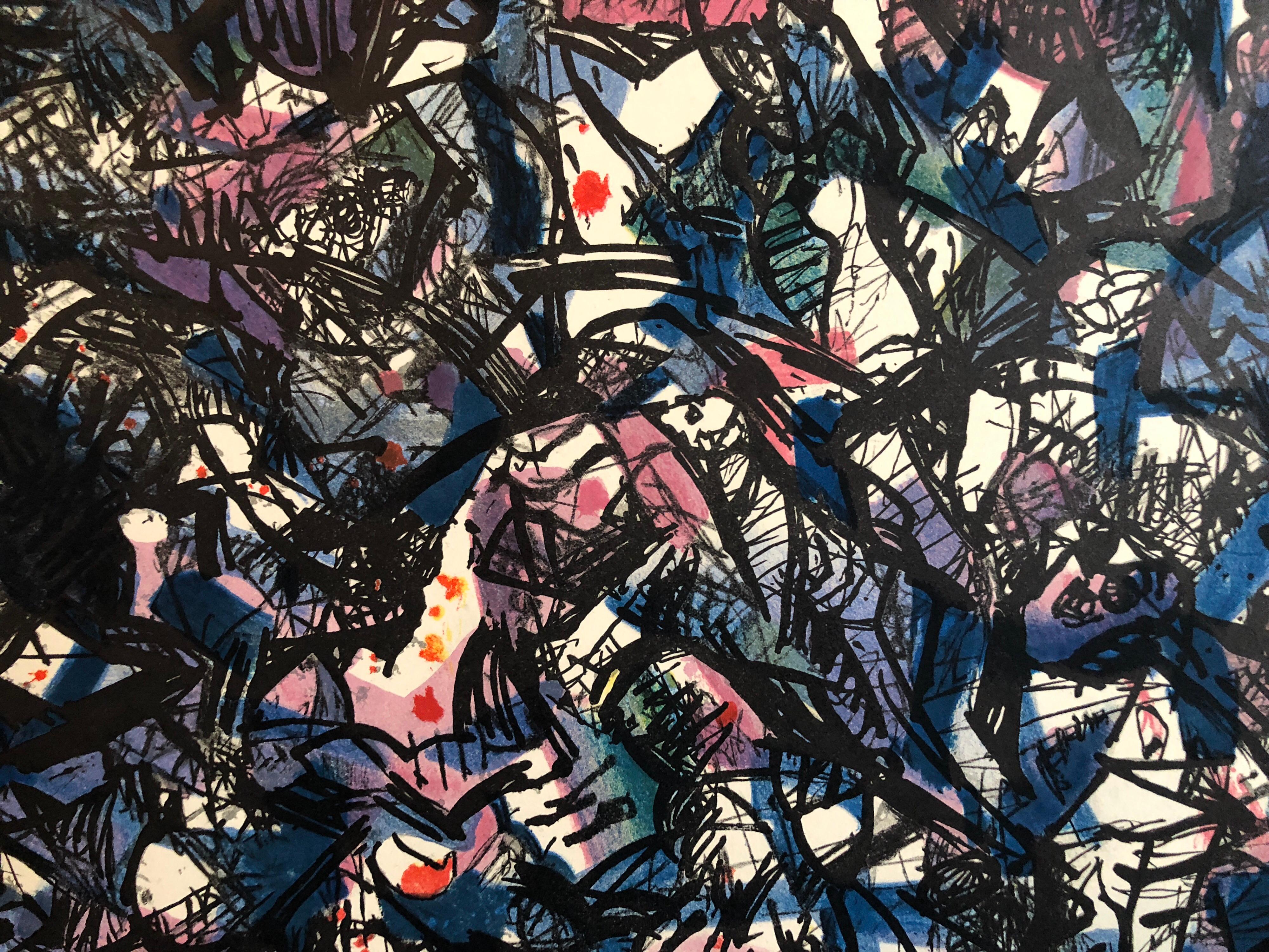 Große große amerikanische abstrakt-expressionistische kühne und farbenfrohe Lithographie:: Proofdruck (Abstrakter Expressionismus), Print, von Abraham Rattner