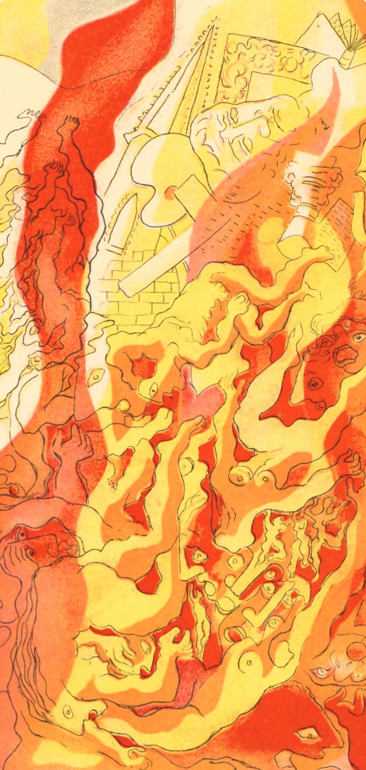 Le Feu, Verve: Revue Artistique et Littéraire - Orange Abstract Print by Abraham Rattner