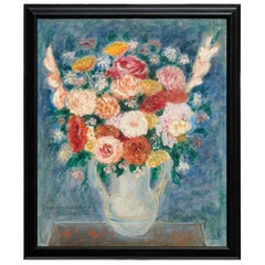 Peinture de nature morte florale moderniste d'Abraham Walkowitz, datant d'environ 1915 à 1920