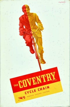 Original Vintage Poster Renold Coventry Cycle Chain Abram Games Cycling Standee