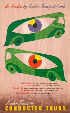 "See London by London Transport Coach" Original Vintage Tour Poster