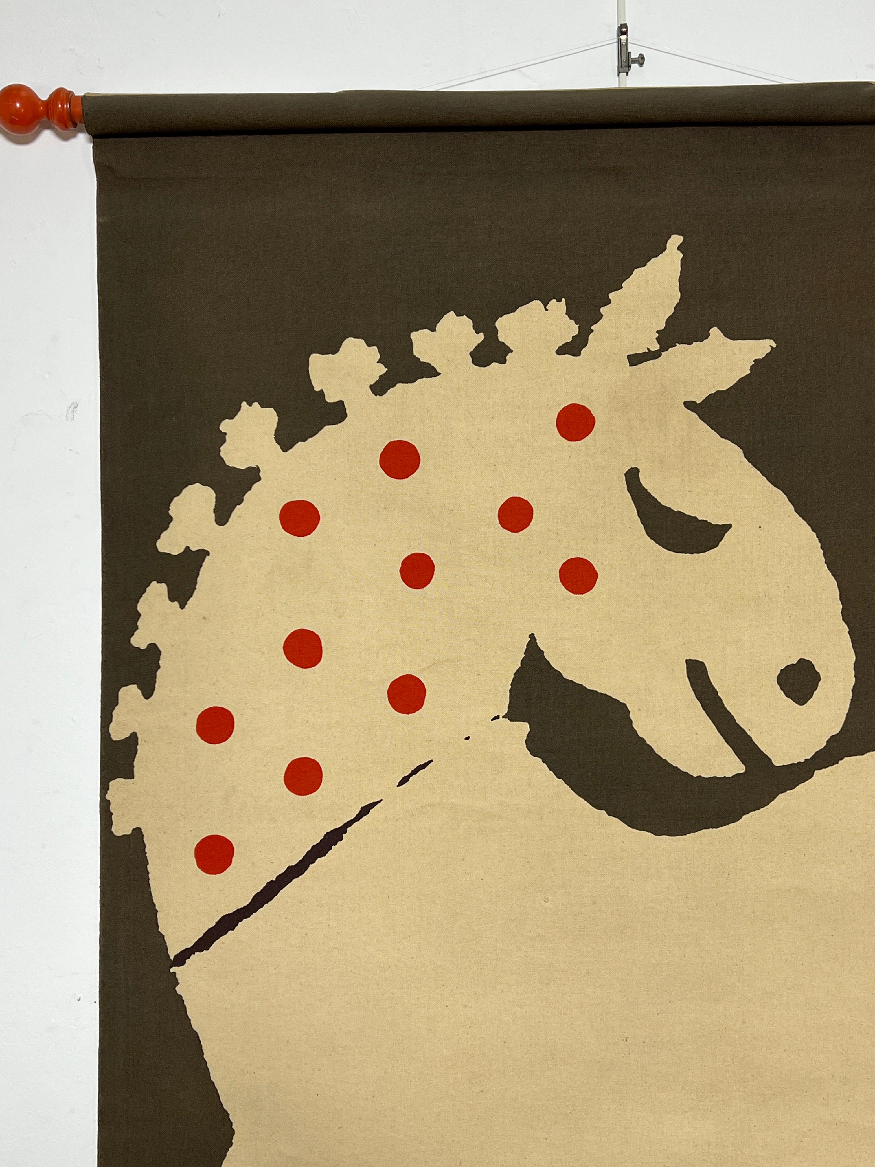 Mid-Century Modern Abram Games Screen Printed Canvas Wall Hanging  Circa 1960s For Sale
