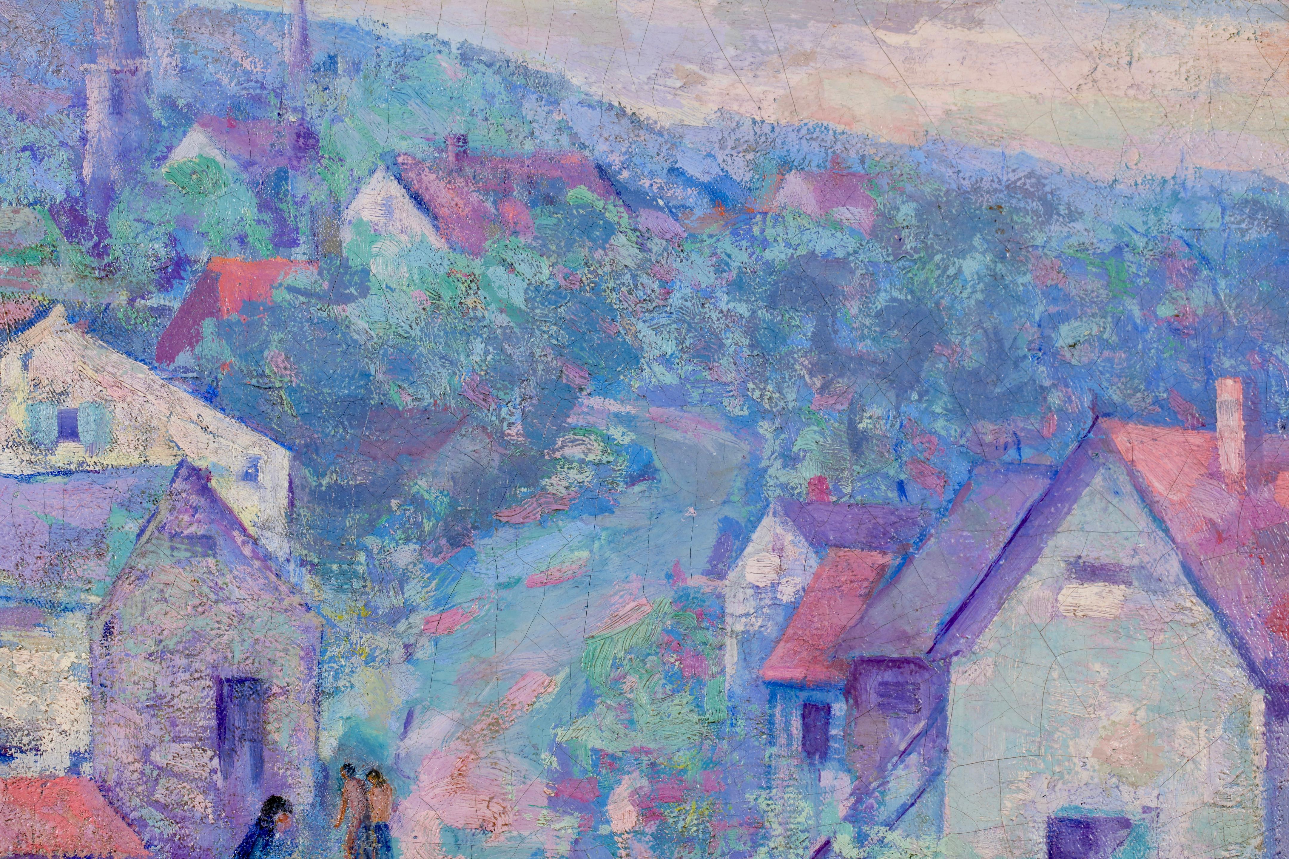 Puerto de Gloucester - Paisaje impresionista americano Óleo de Abram Molarsky en venta 3