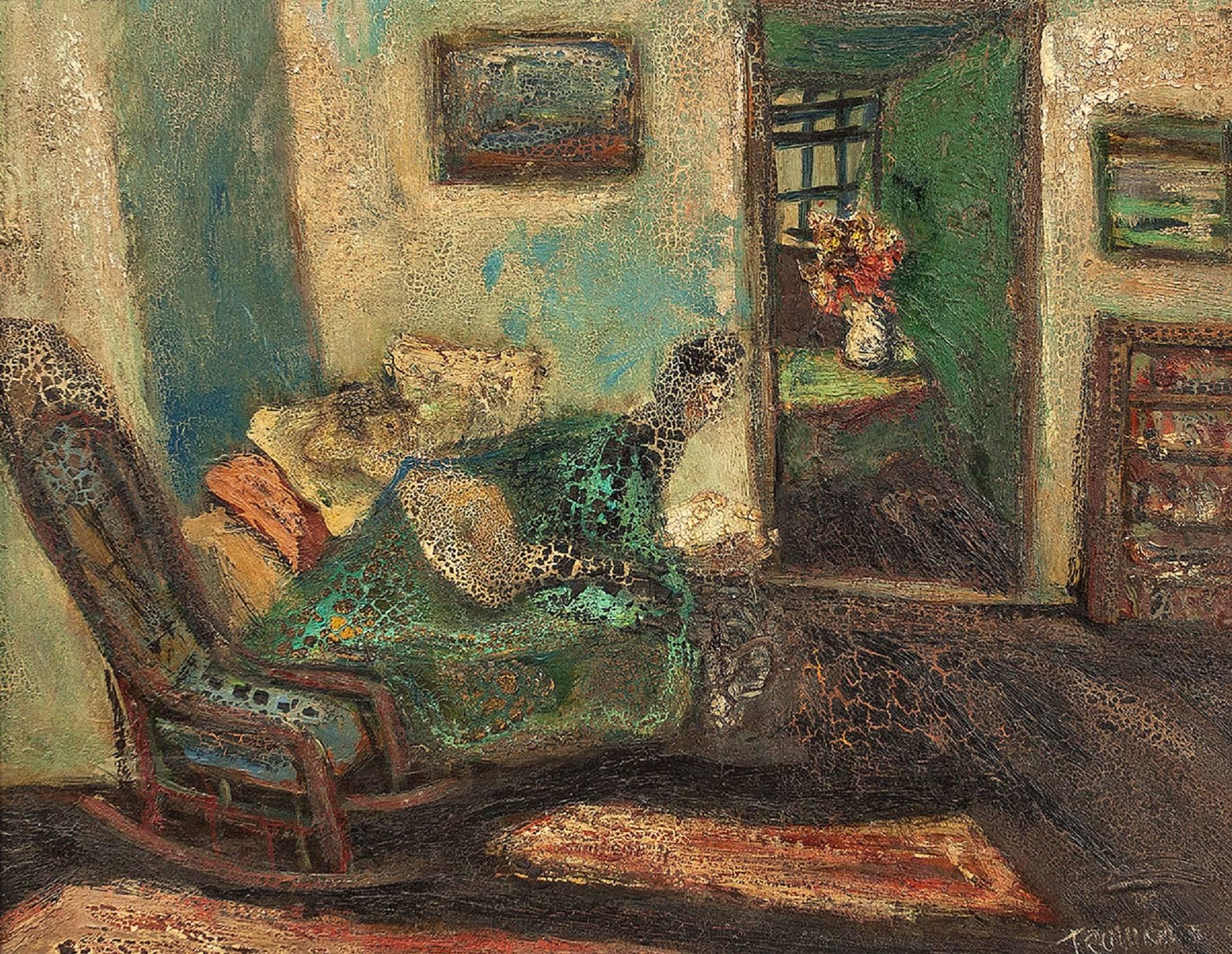 Abstract Interior Scene - Painting by Abram Tromka