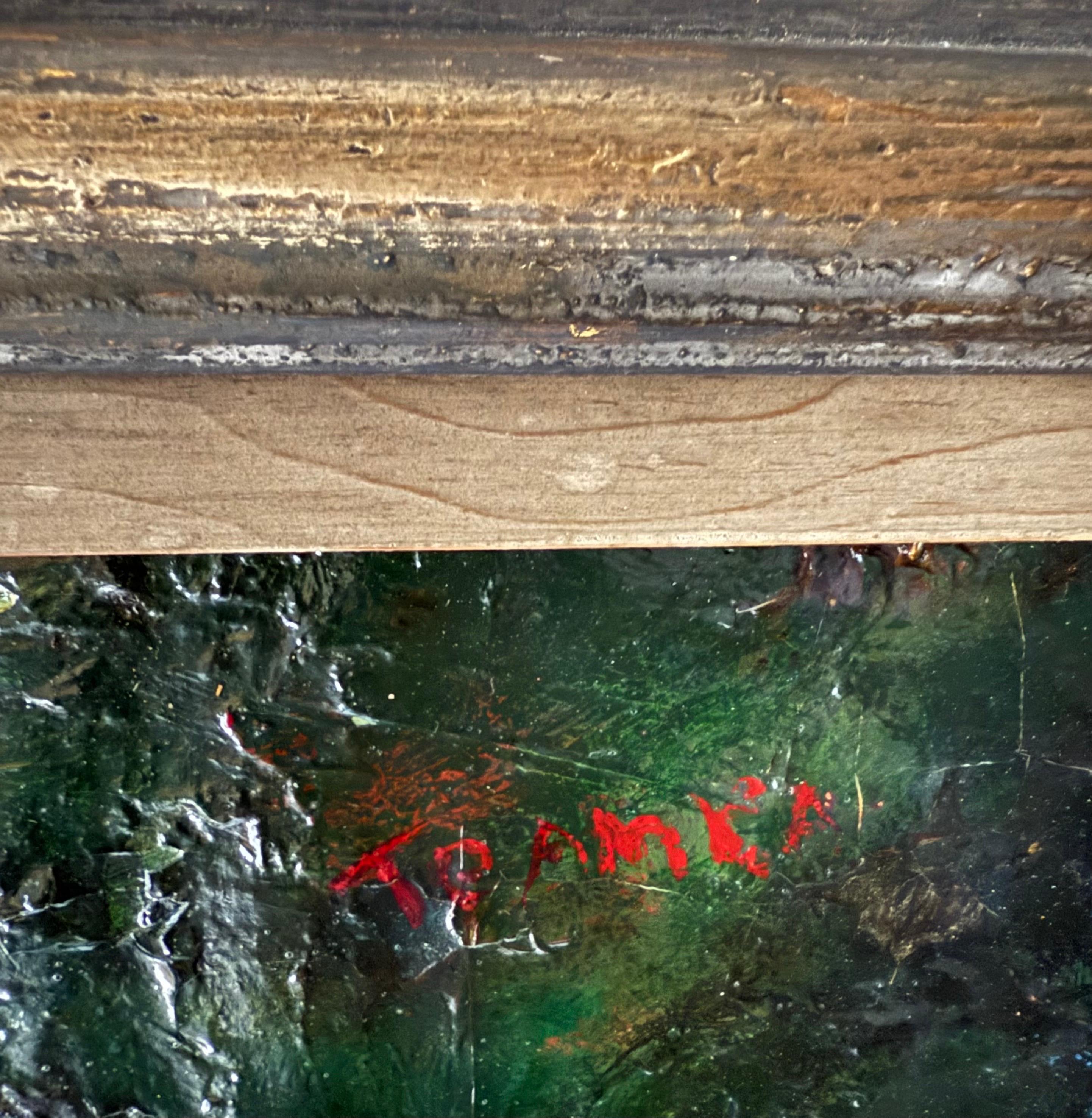 Seltene große Judaica Ölgemälde jüdische 2 Rabbiner Gemälde Abram Tromka WPA Künstler im Angebot 1