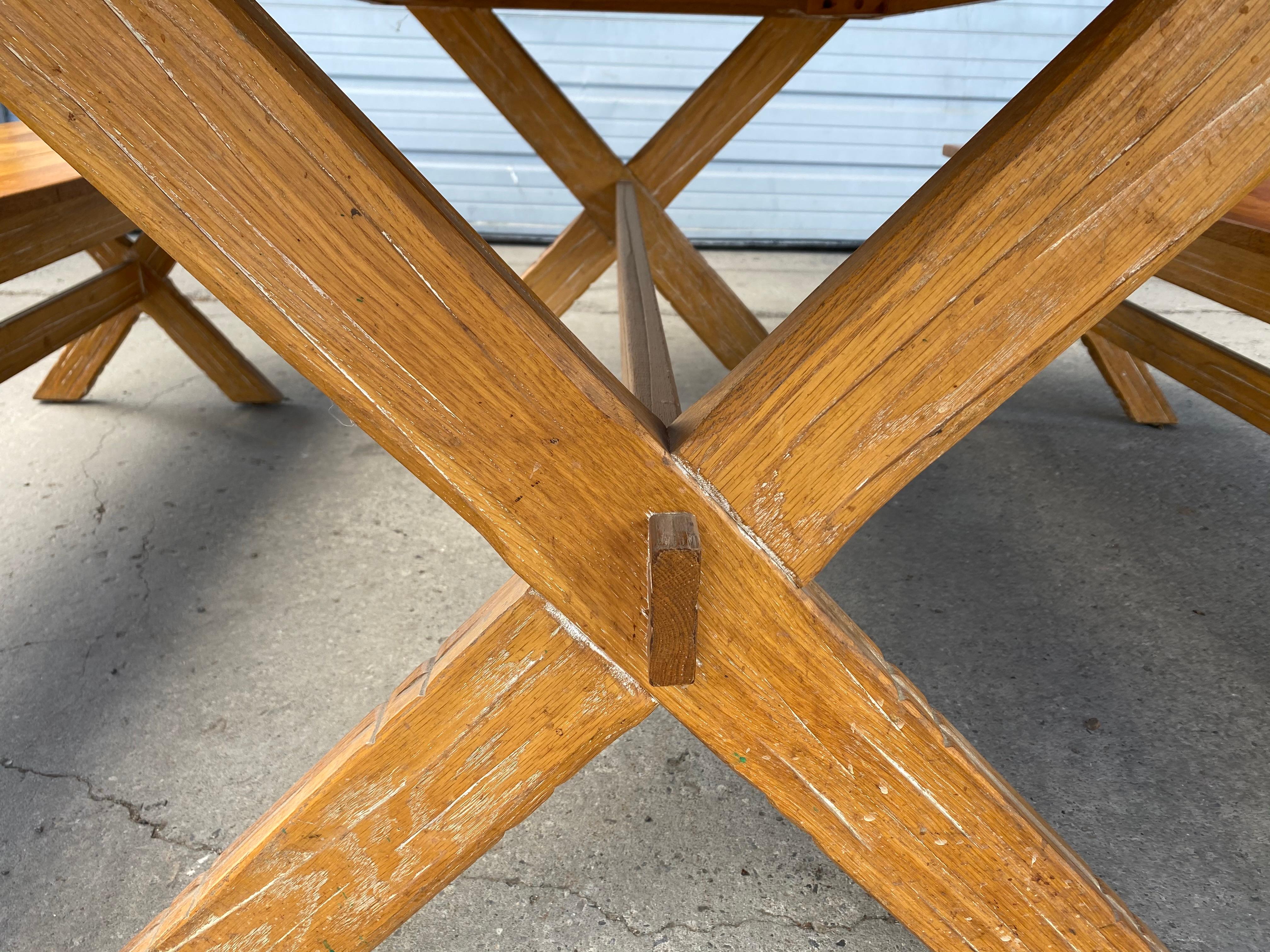 A.Brandt Ranch Oak Mid-Century Modern Table and Benches 7