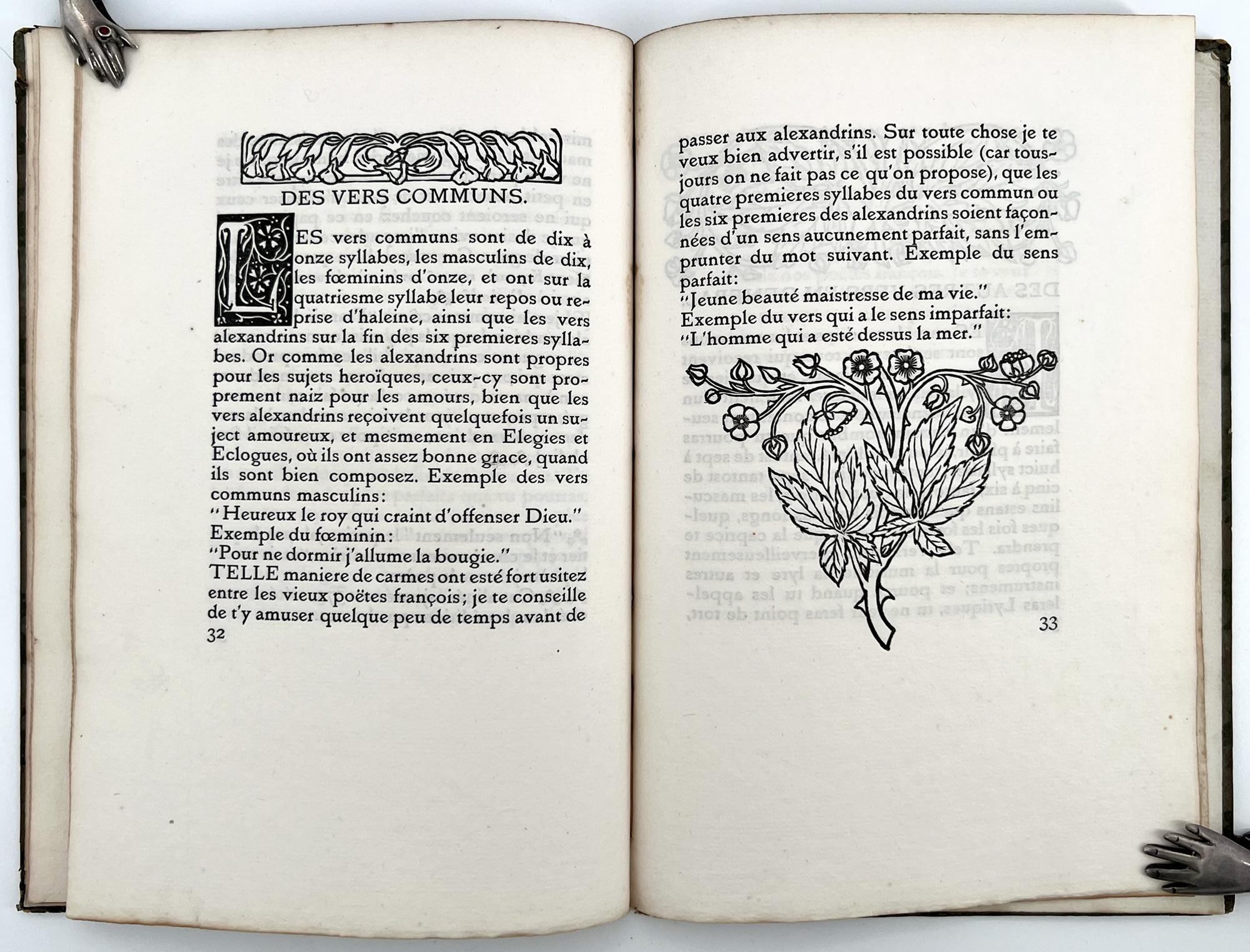 XX secolo Abrégé de L'Art Poétique François par Pierre Ronsard - ERAGNY PRESS in vendita