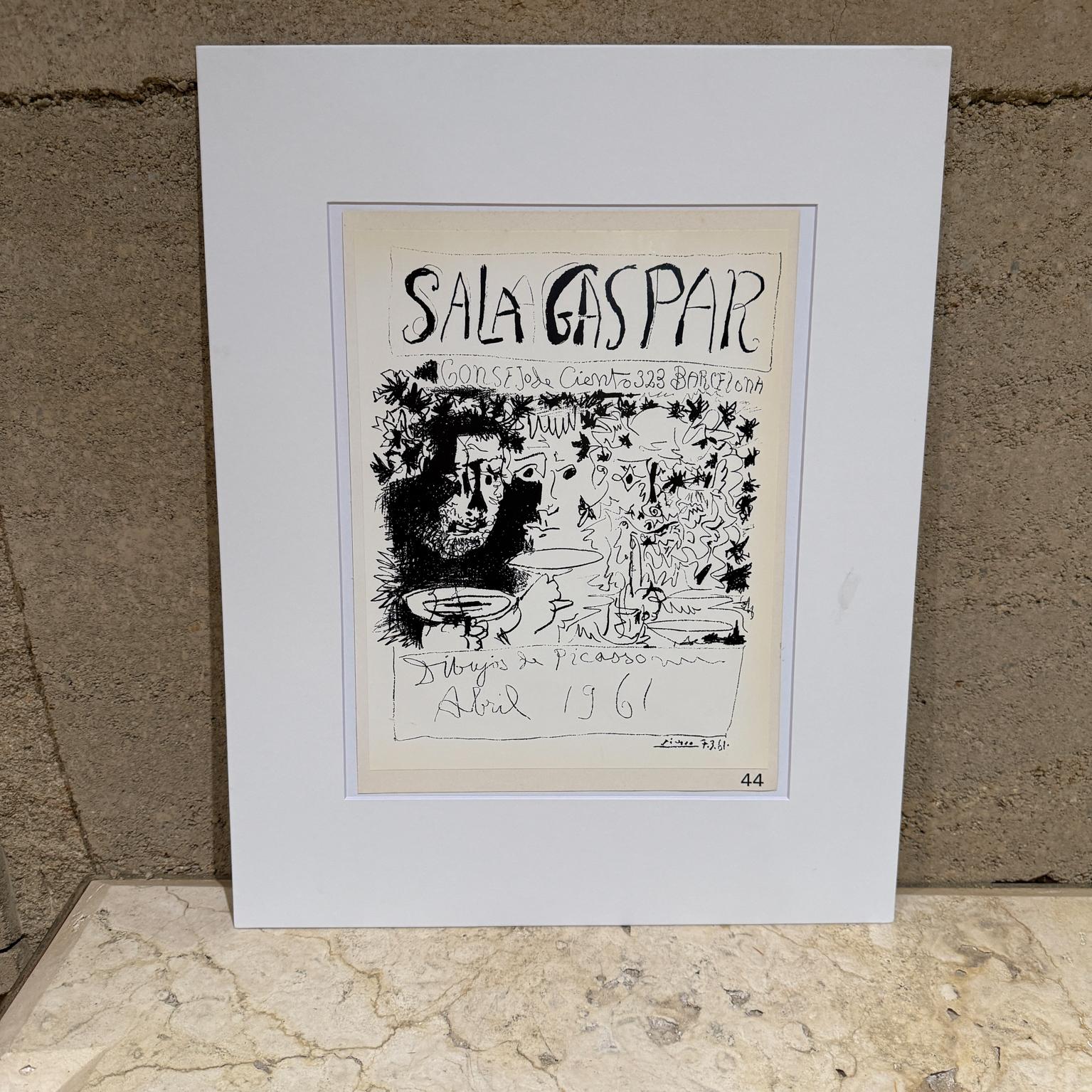 Pablo Picasso Sala Gaspar Barcelona Abril 1961 Dibujos de Picasso
white matte 20 h x 16 w art 12 h 9.5 h
Preowned original vintage
Refer to listed images