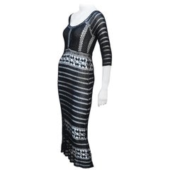ABS Allen Schwartz Bohemian Black Crochet Dress