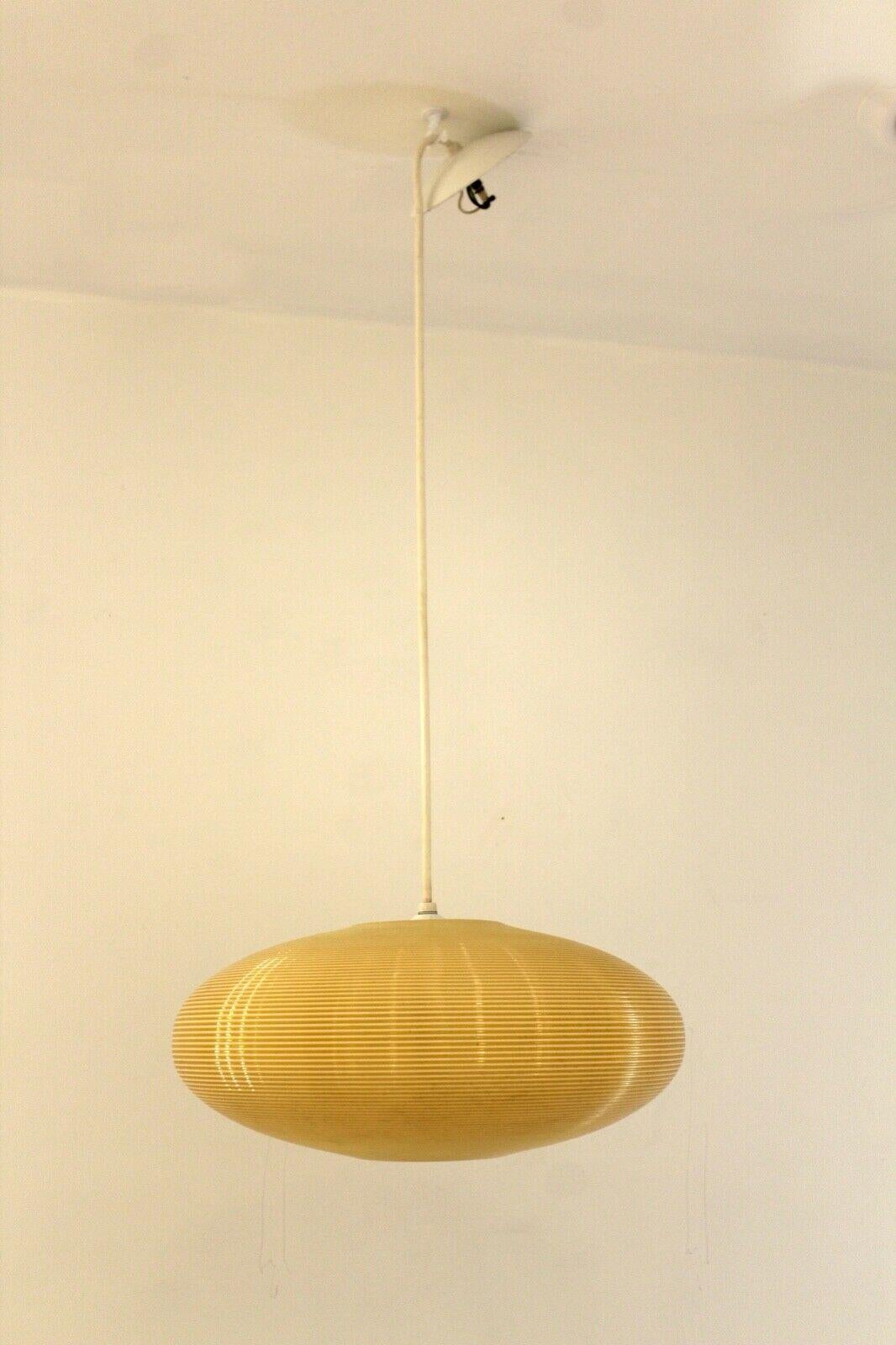 From Le Shoppe Too in Michigan comes this Mid Century Modern ceiling light or lamp designed by Yasha Heifetz for Heifetz Rotaflex, a German designer and manufacturer iconically known for its use of ABS spun plastic. This particular ceiling light