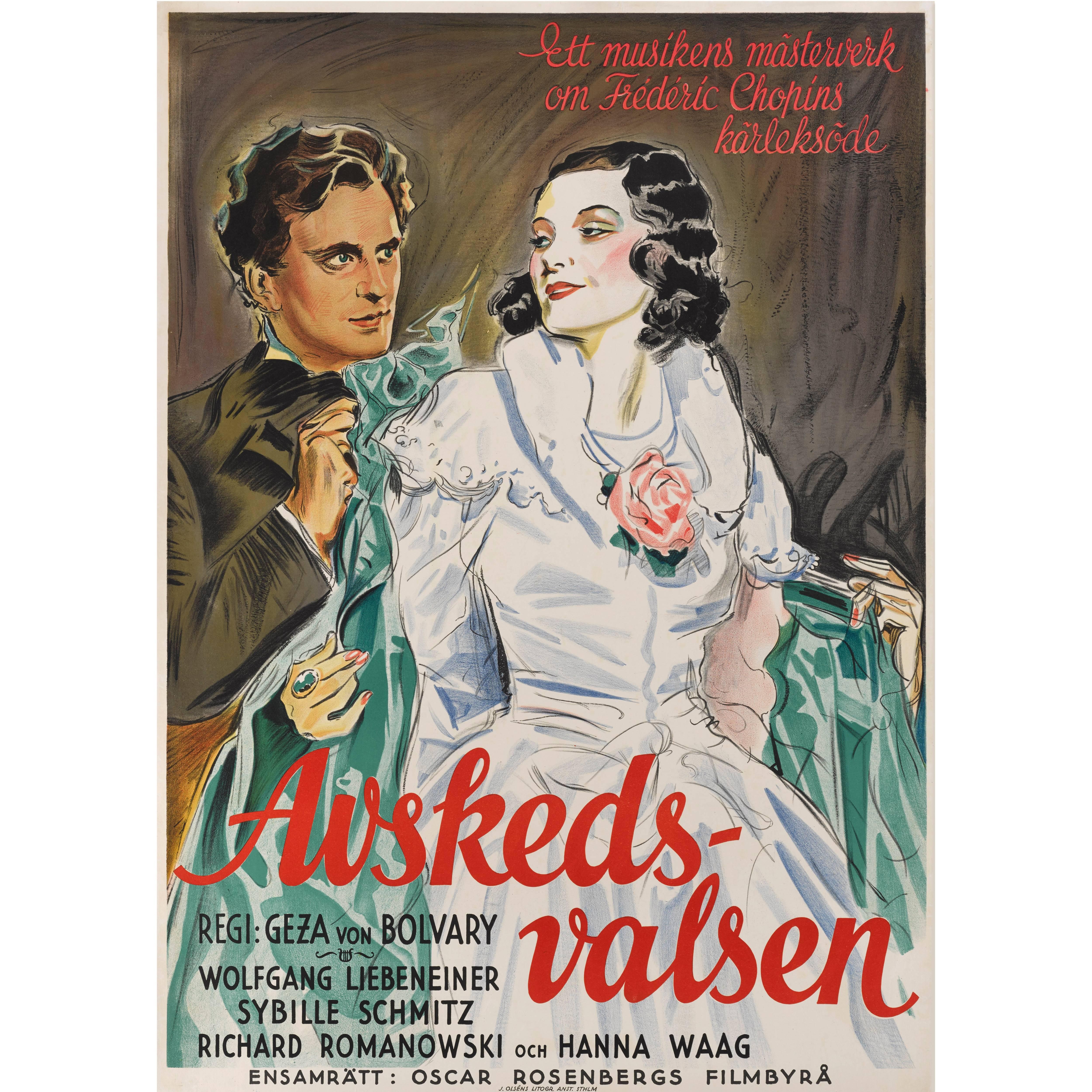 Schwedisches Filmplakat, Farewell Waltz / Avskedsvalsen, "Abschiedswalzer"