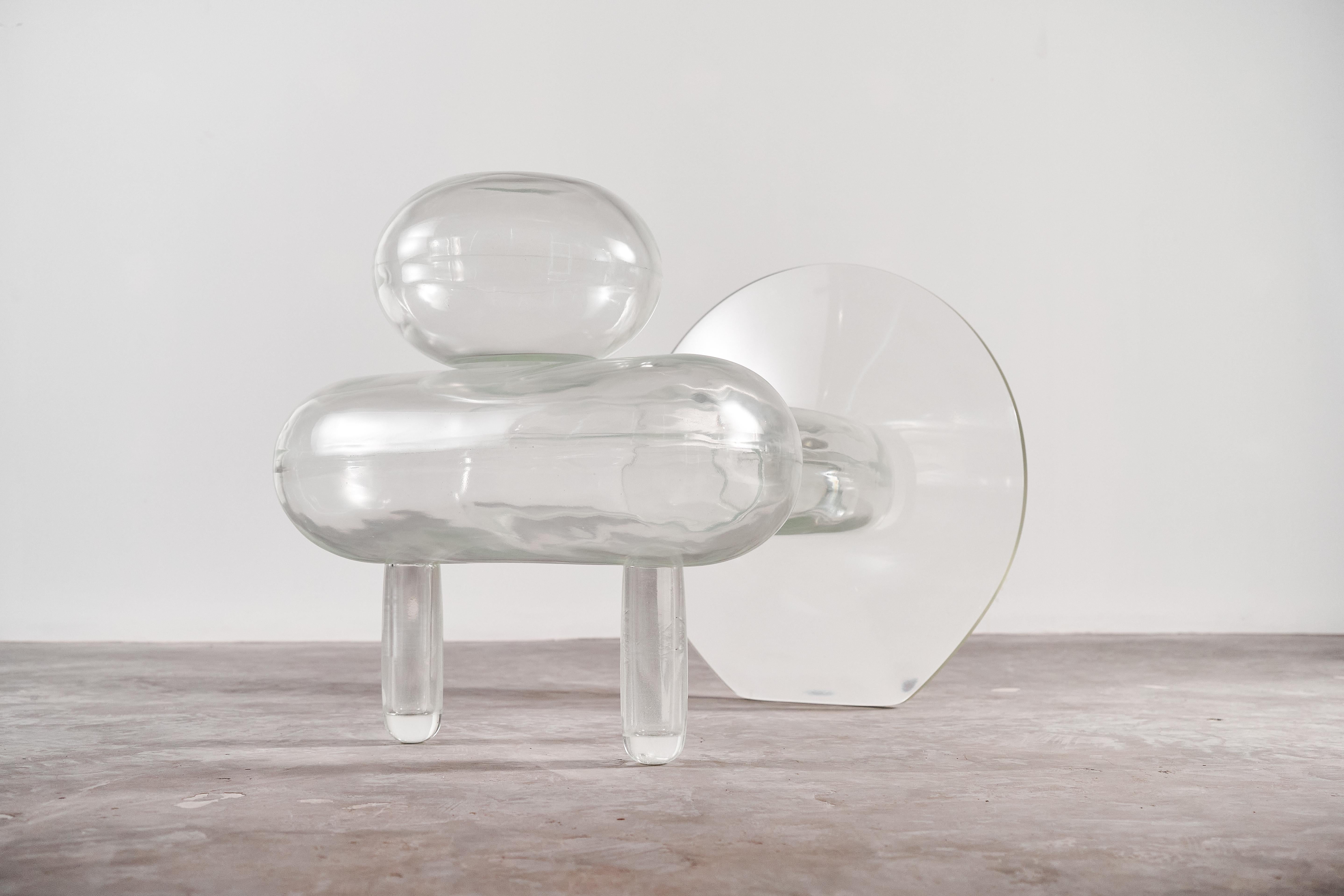 Absence Bench by THE EMPTY DINNER, Epoxy Resin, Transparent For Sale 1