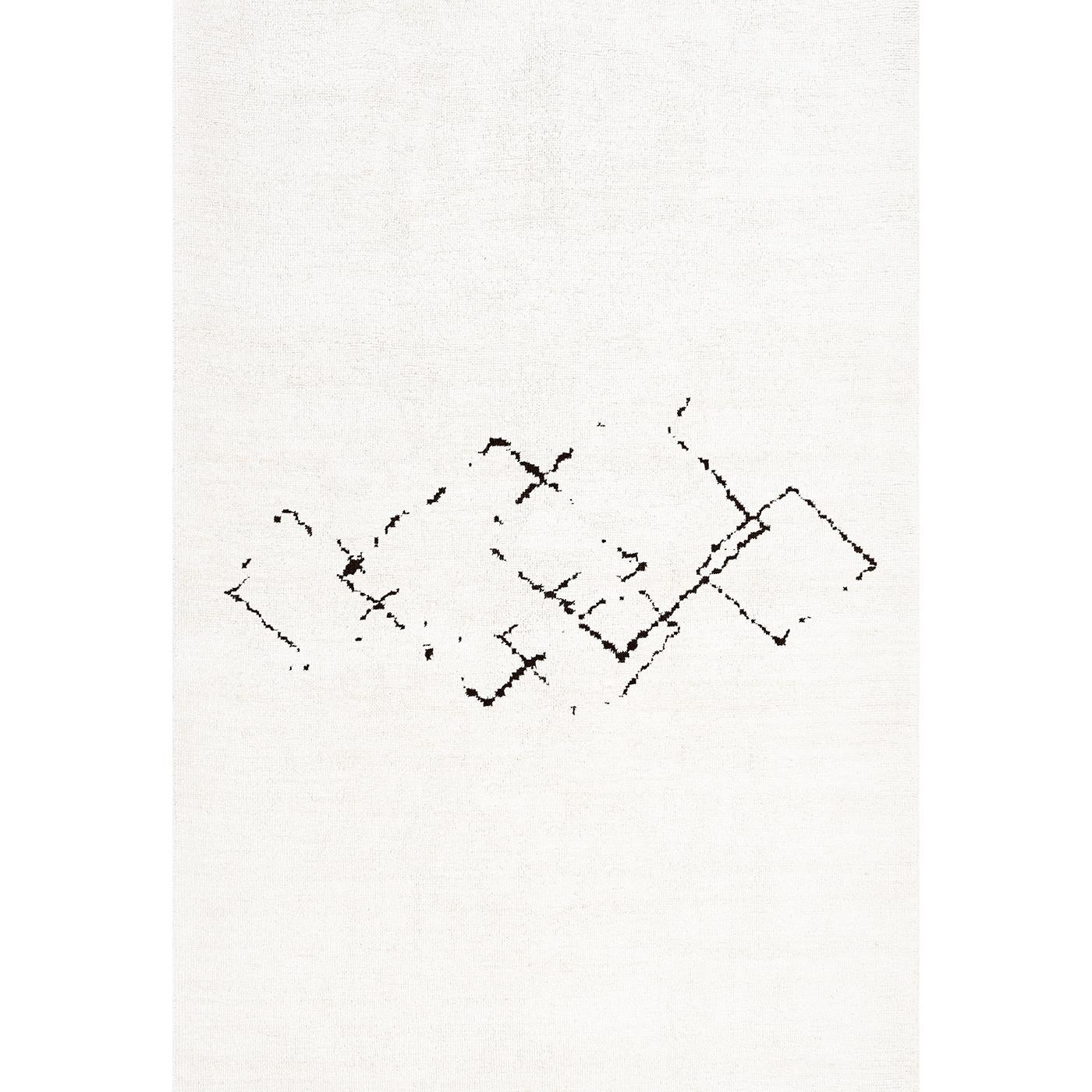 Hand-Knotted Absence Bleached White Recycled Hemp & Goat Hair Hand-knotted Rug by Knots Rugs For Sale