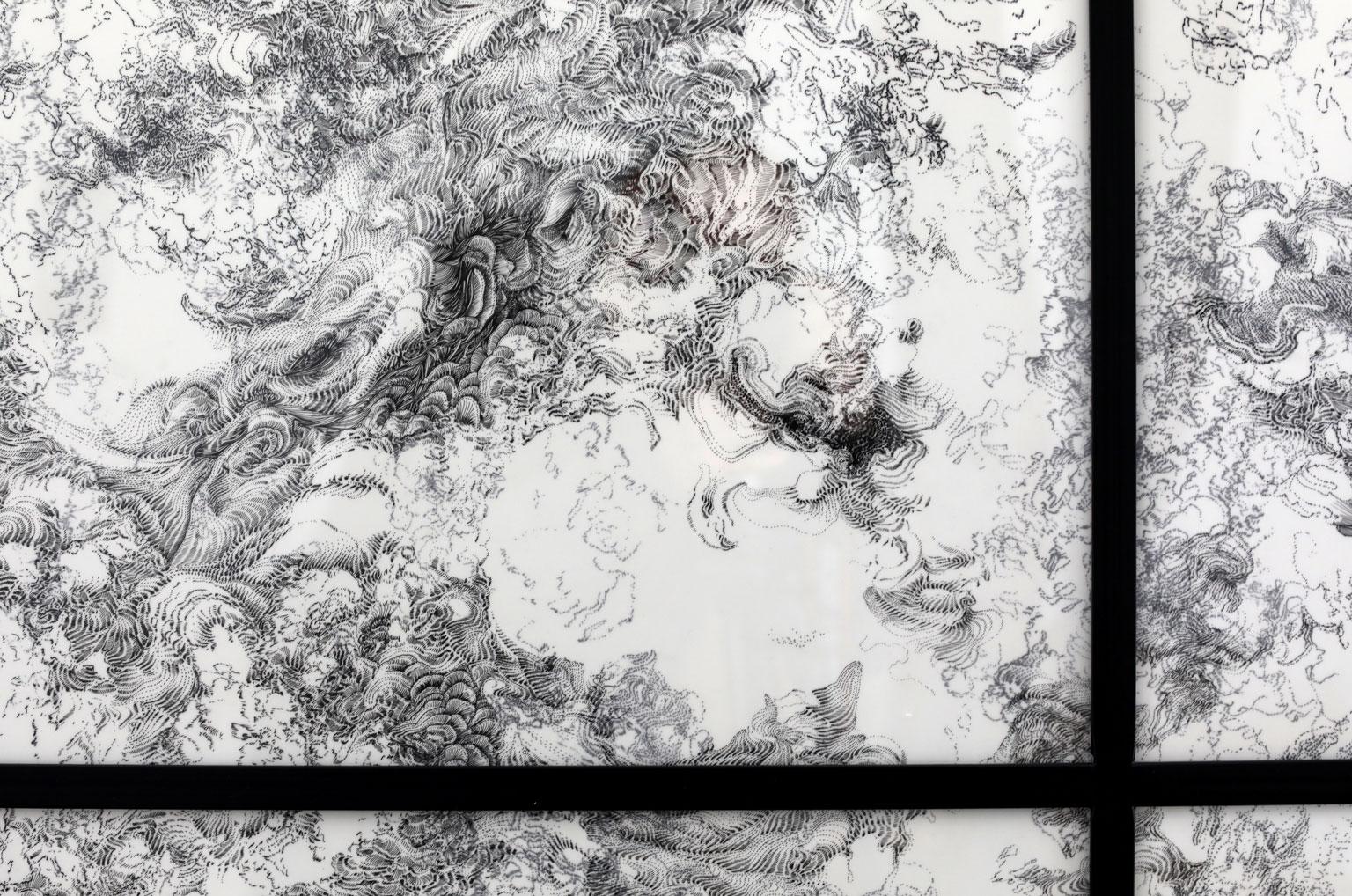 Absolu Tuberose 3:: Schwarze Tuschezeichnung auf Mylarpapier Kunstwerk:: Frankreich:: 2012 (Handbemalt) im Angebot