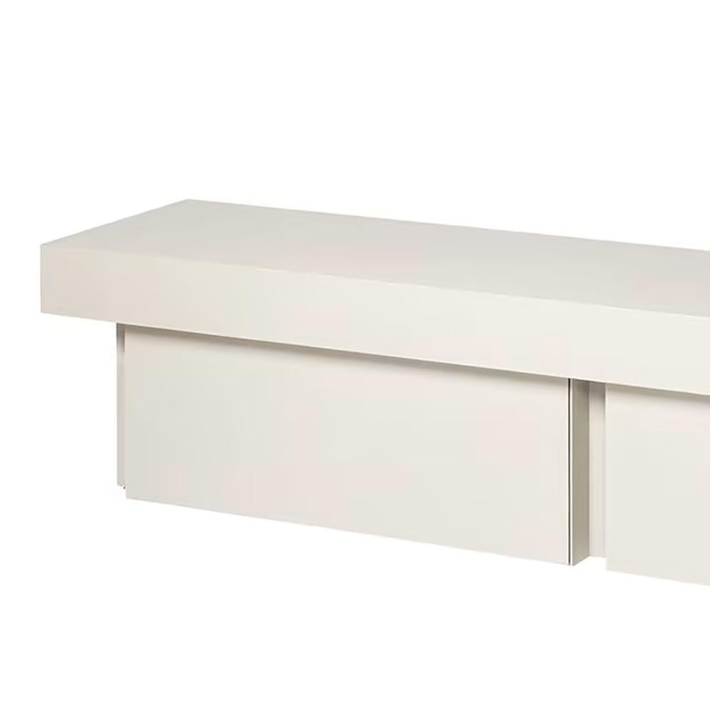 Bench Absolut Leather with solid wood structure, 
all covered top in genuine leather in white color finish.
Also available in other suede colors on request.
