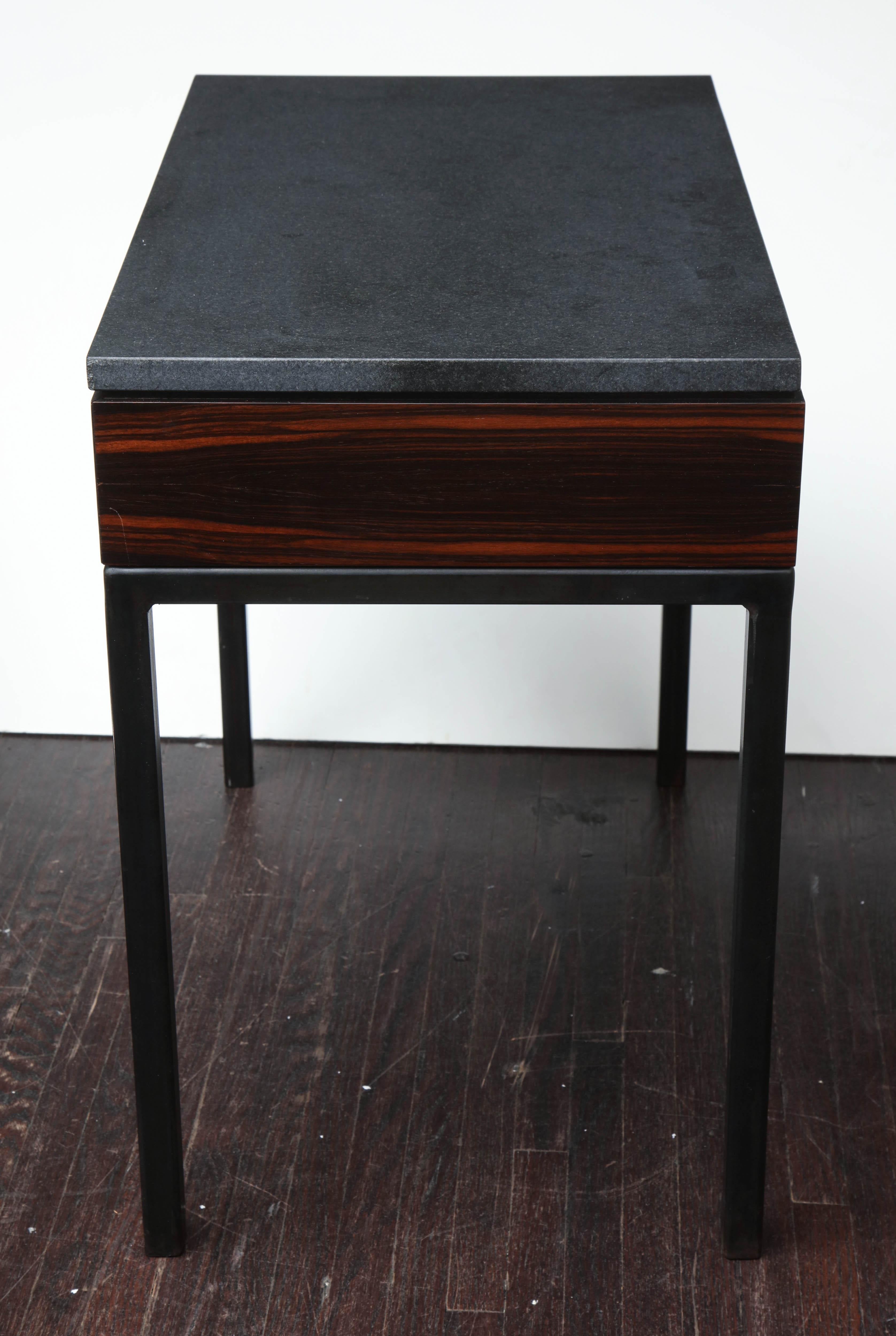 Contemporary Absolute Black Granite Side Table
