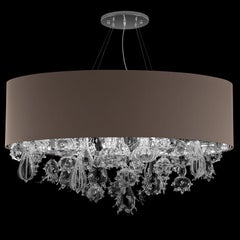 Artistic Suspension Cotton Lampshade multi Crystal Glass details by Multiforme